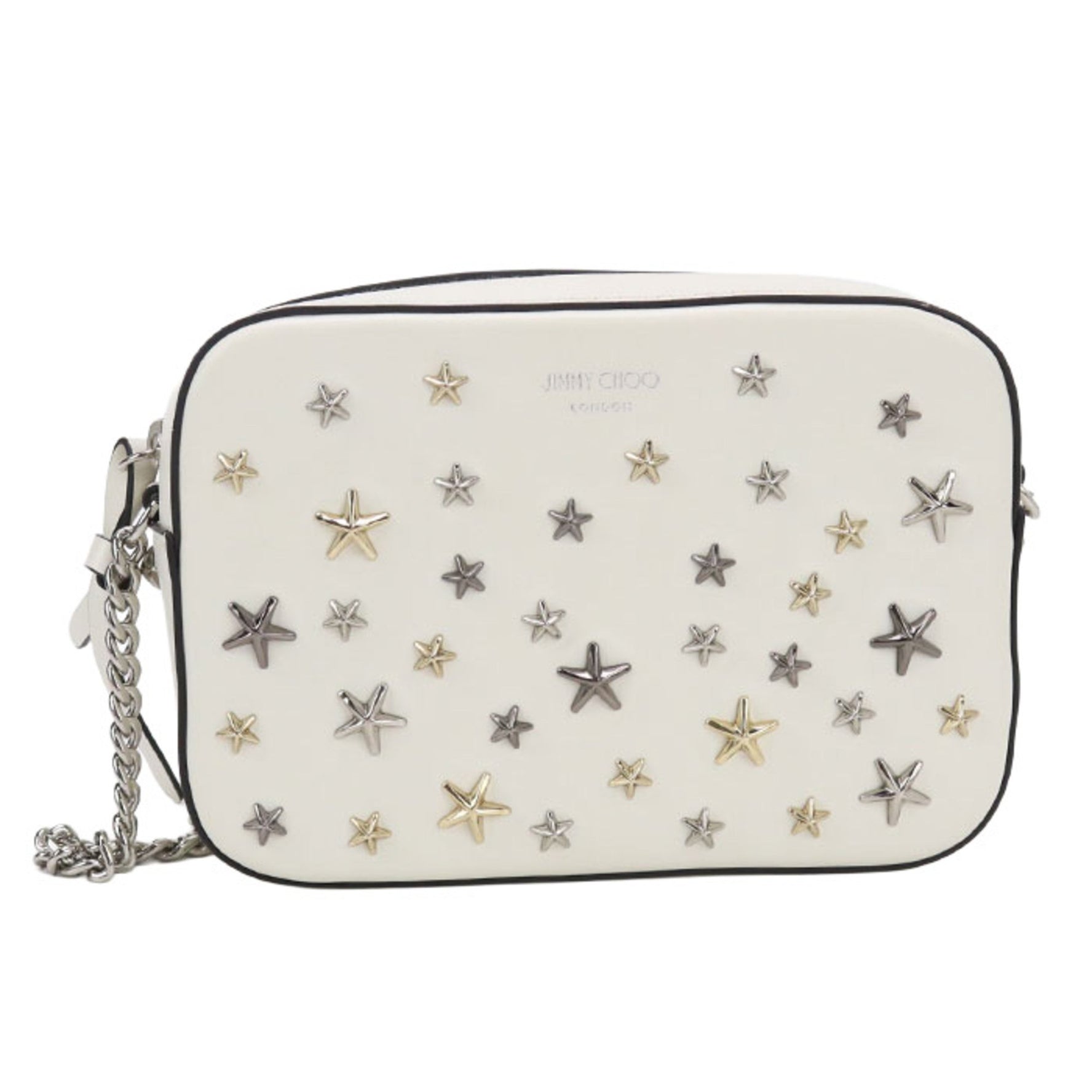 JIMMY CHOO Crossbody Shoulder Bag with Chain and Studs