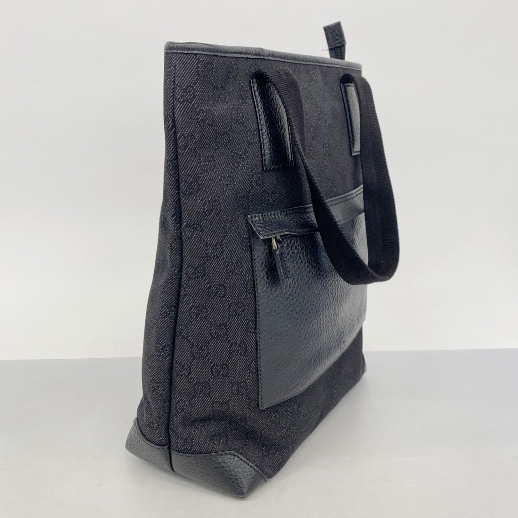 Gucci Tote Bag Denim Black Women's