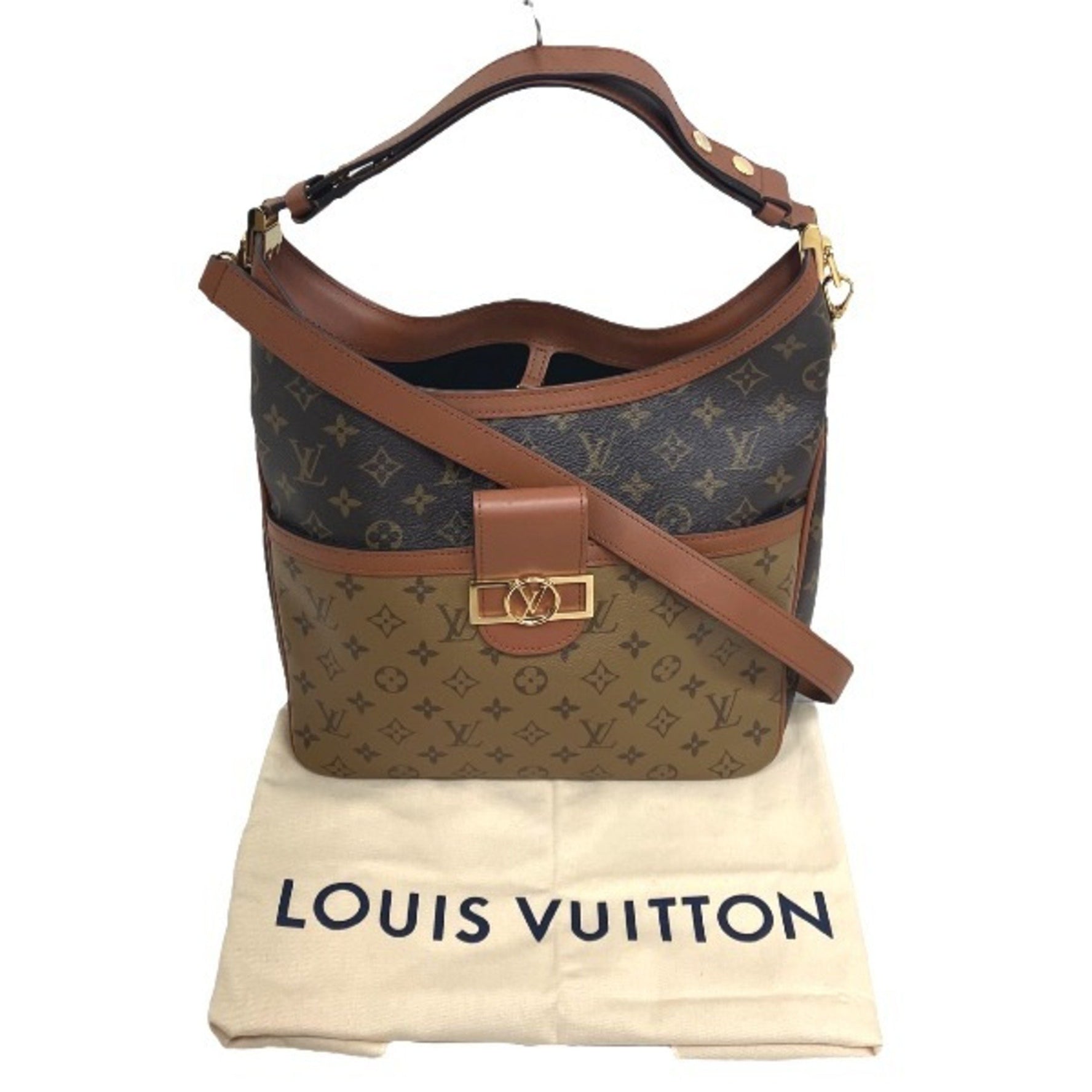 Louis Vuitton Shoulder Bag Monogram Reverse Hobo Dauphine mm LV