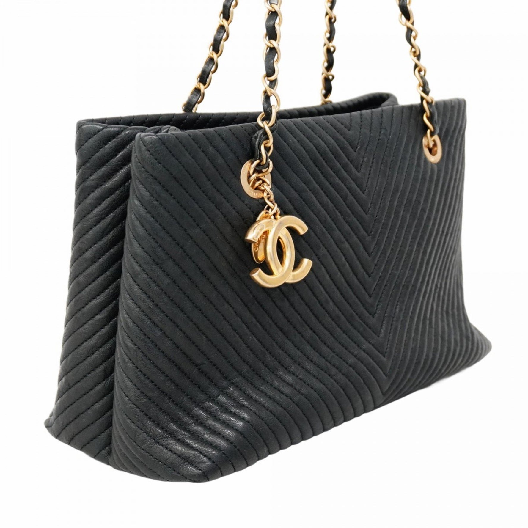 Chanel Shoulder Bag, V-Stitch, Chain Shoulder, Chevron Leather