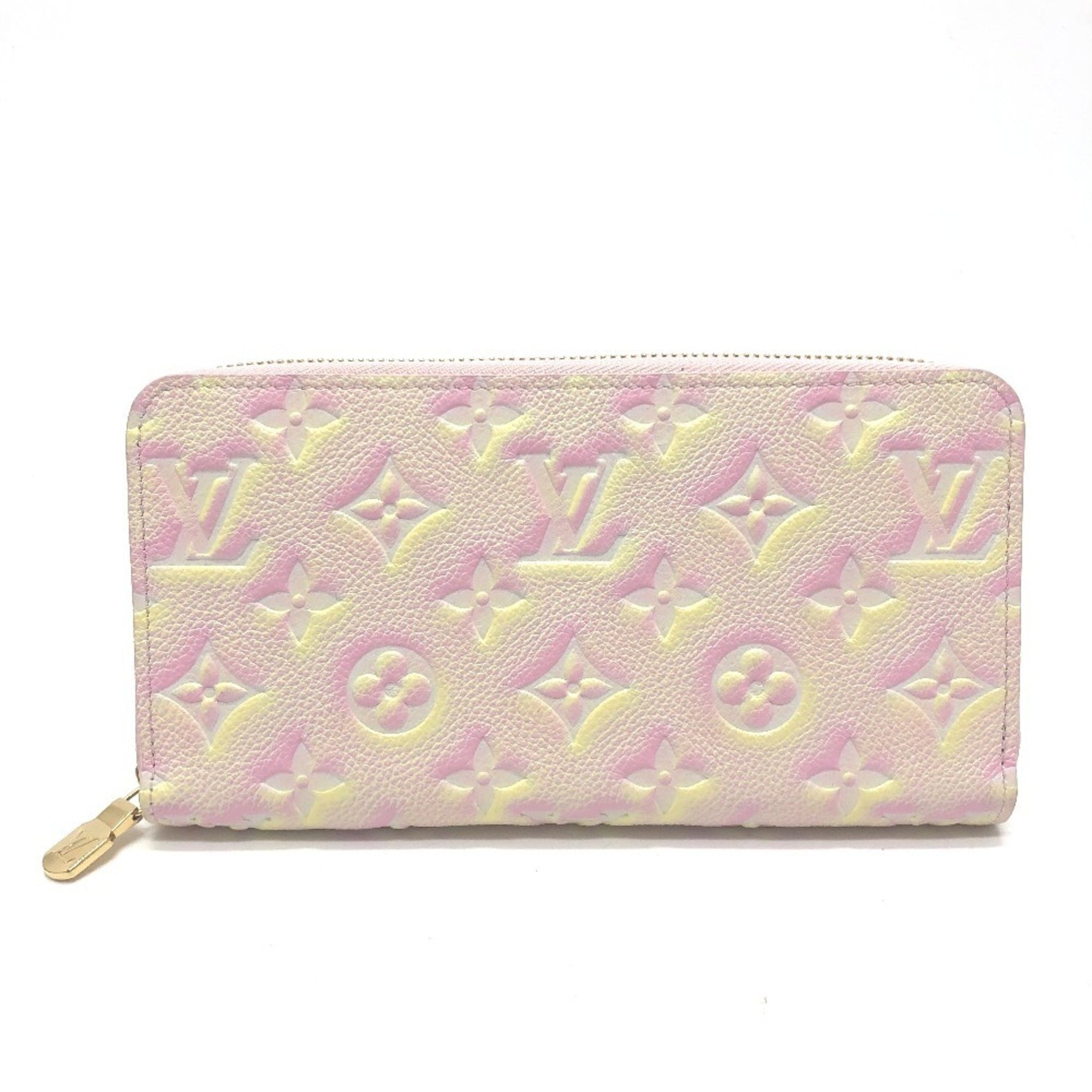 LOUIS VUITTON M81299 Monogram Empreinte Zippy Wallet, Long Leather, Women's, Light Pink