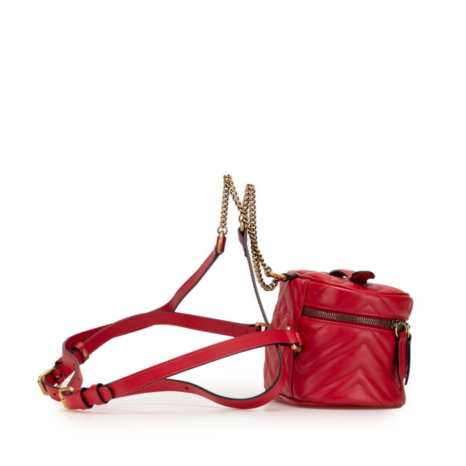 Gucci GG Marmont Vanity Bag Backpack Red Leather