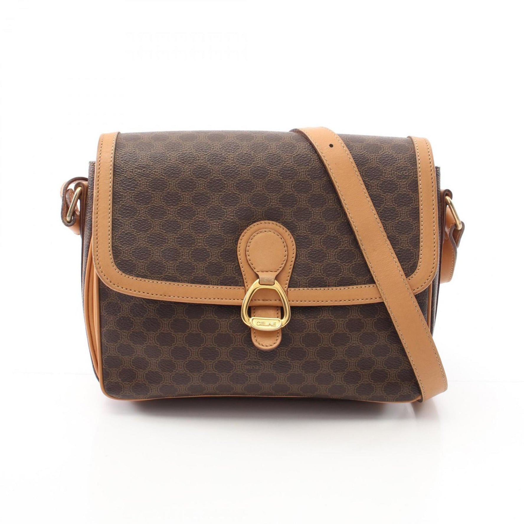 Celine Macadam Shoulder Bag, PVC-Coated Canvas and Leather