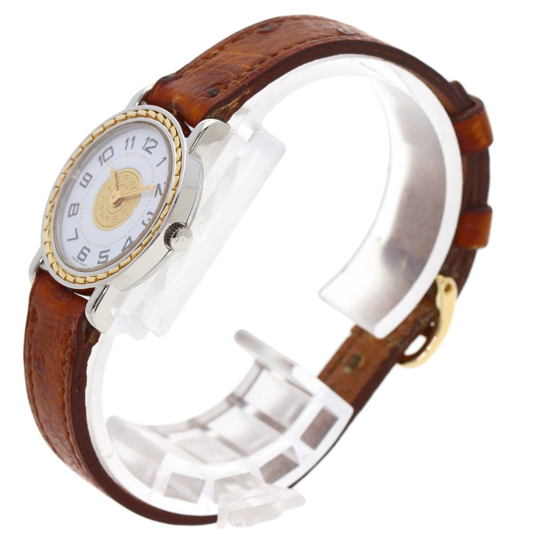 Hermes Serie watch stainless steel leather ladies HERMES