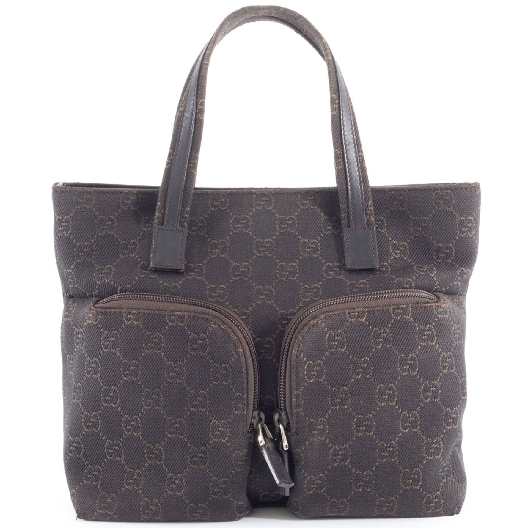 Gucci GG Canvas Handbag Leather Tote