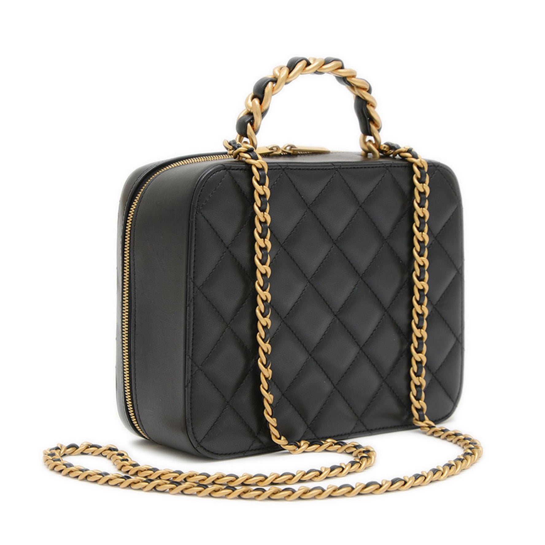 CHANEL Matelasse Vanity Chain Shoulder Bag in Lambskin with Gold Hardware