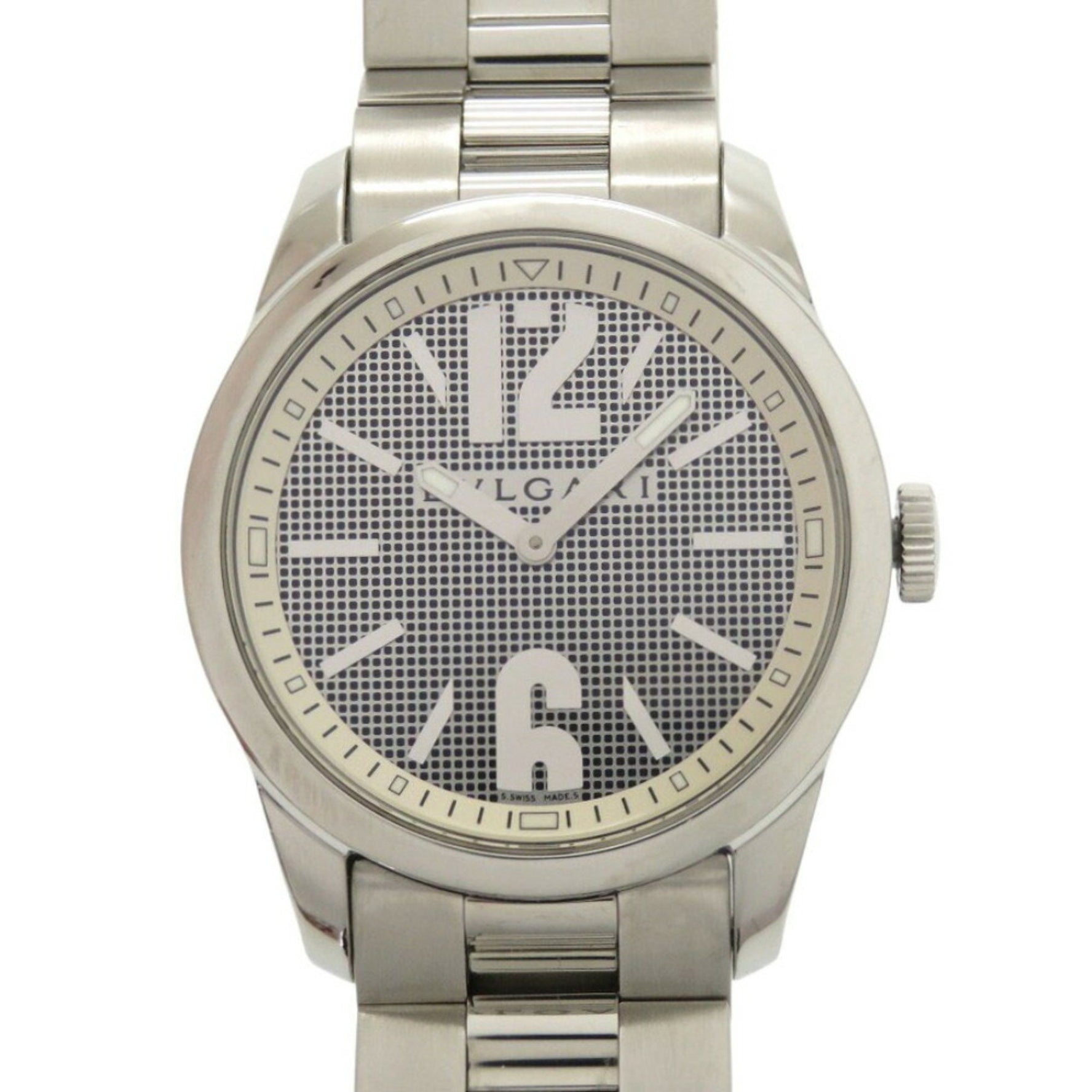 Bvlgari Solotempo SS Black Quartz Watch Dial