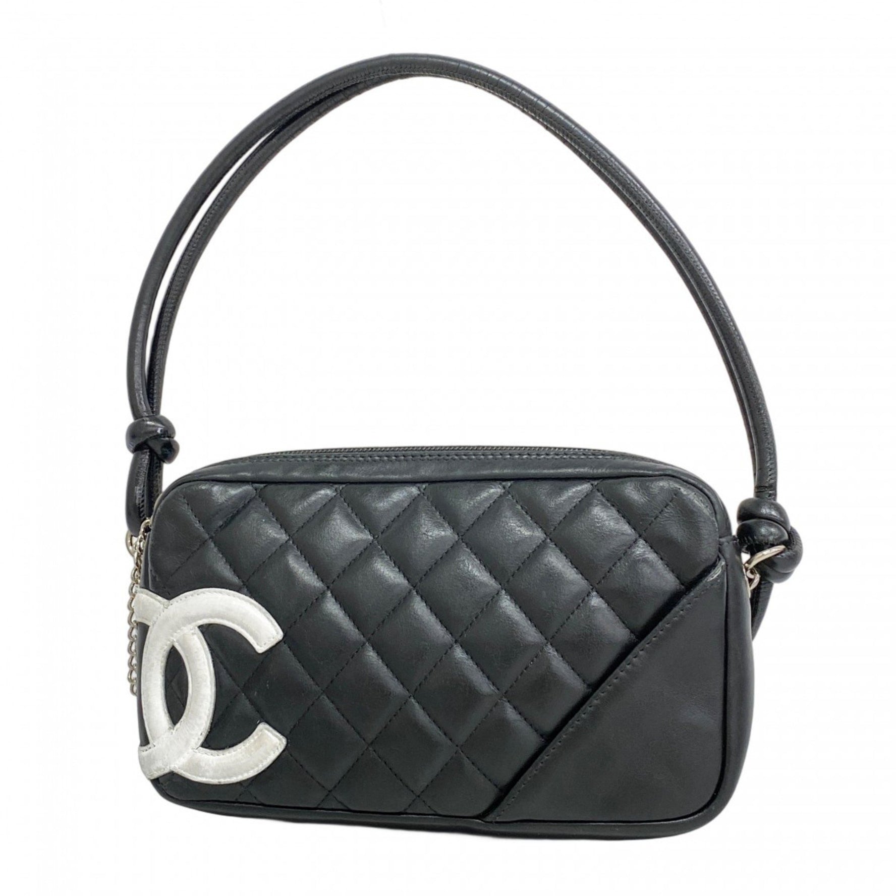 Chanel Cambon handbag in black lambskin for women