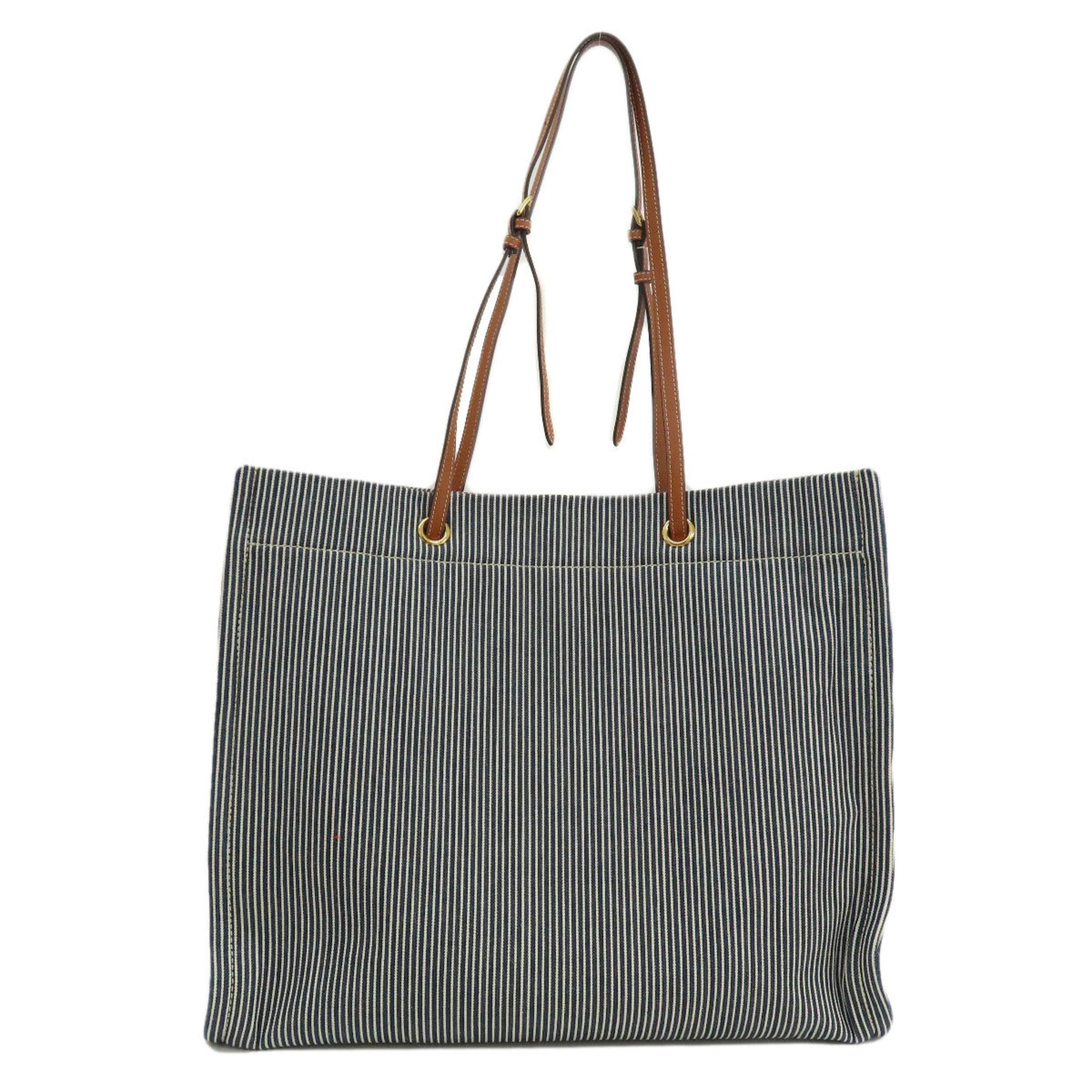 Celine Striped Shoulder Bag Canvas