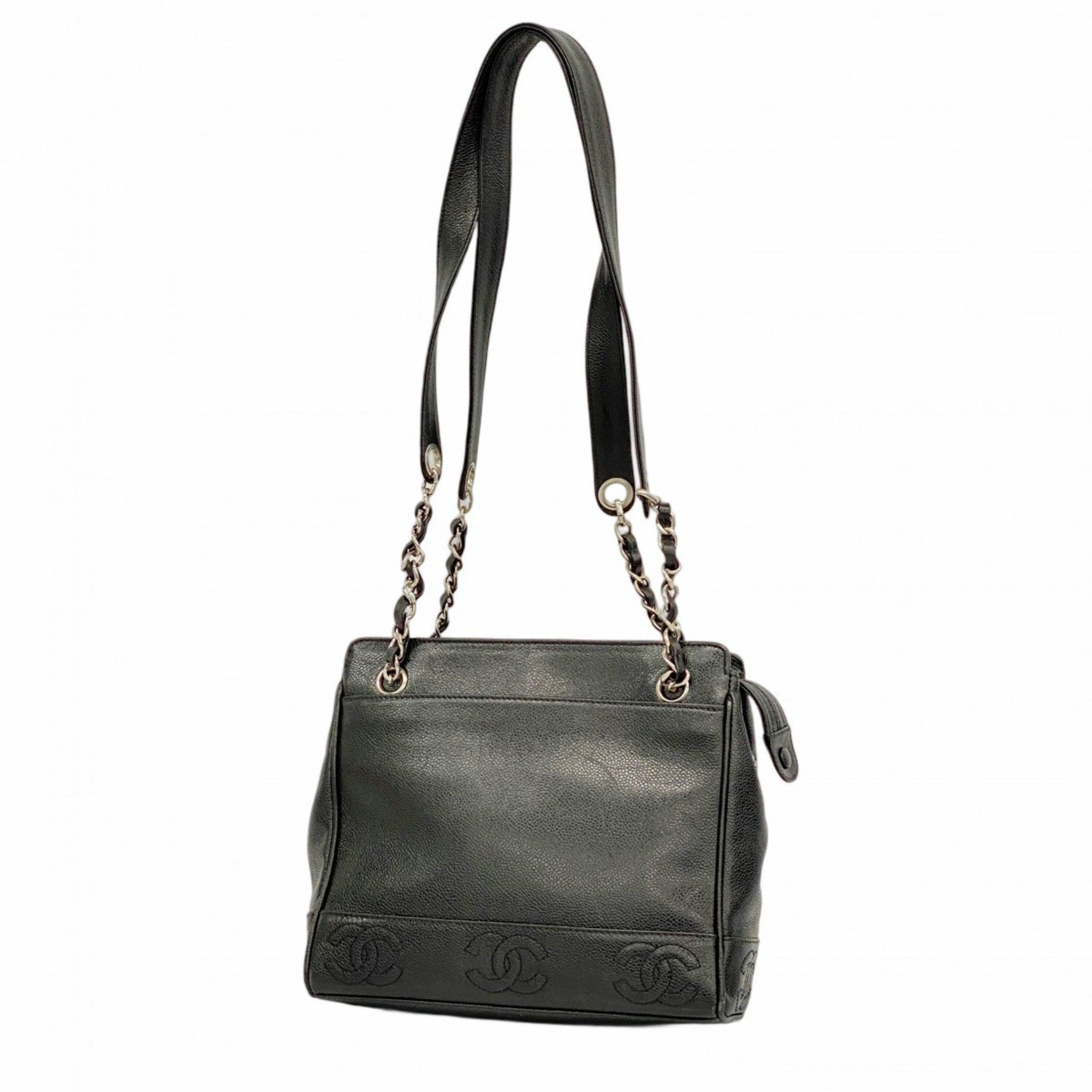 Chanel Triple Coco Chain Shoulder Bag in Caviar Skin