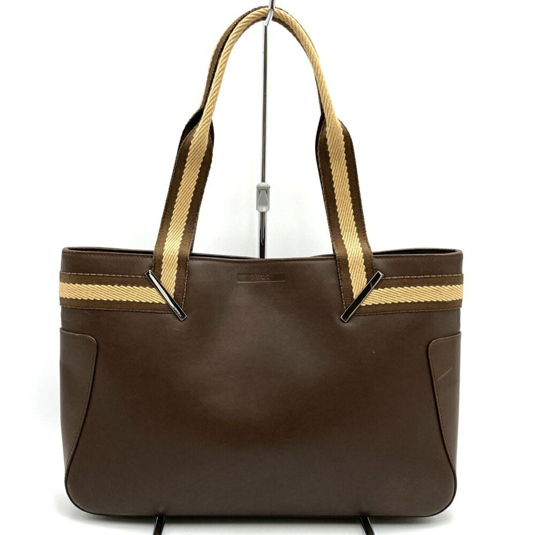 GUCCI 002 1135 Handbag Sherry Line Leather and Men's