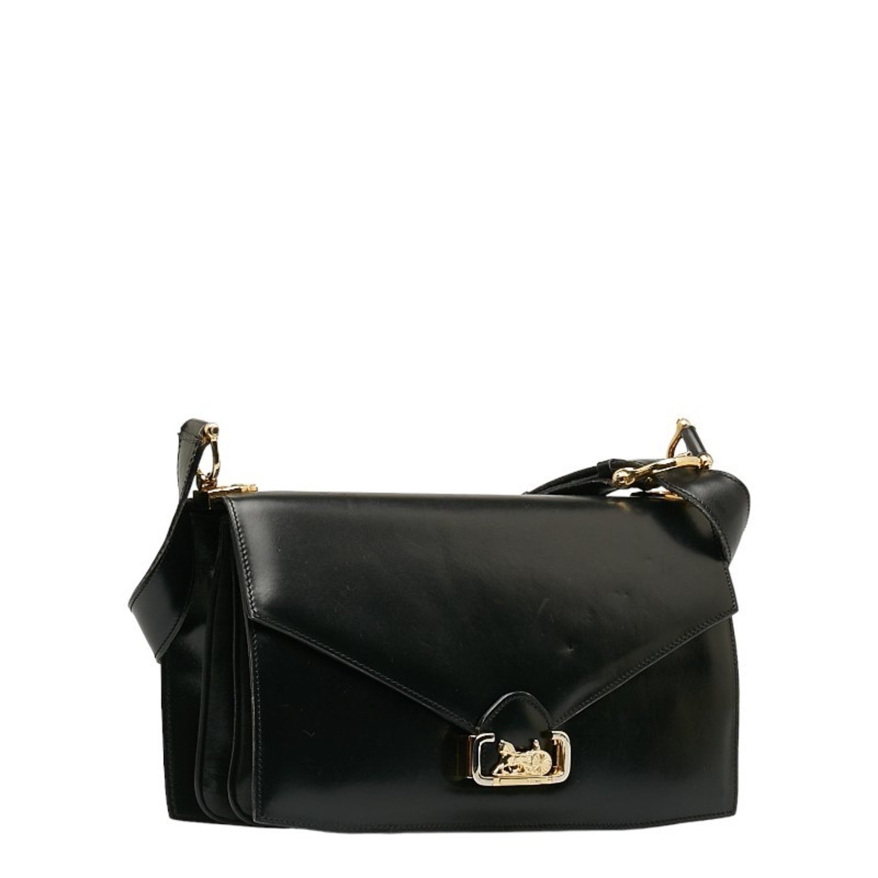 Celine Carriage Hardware One-Shoulder Bag Leather