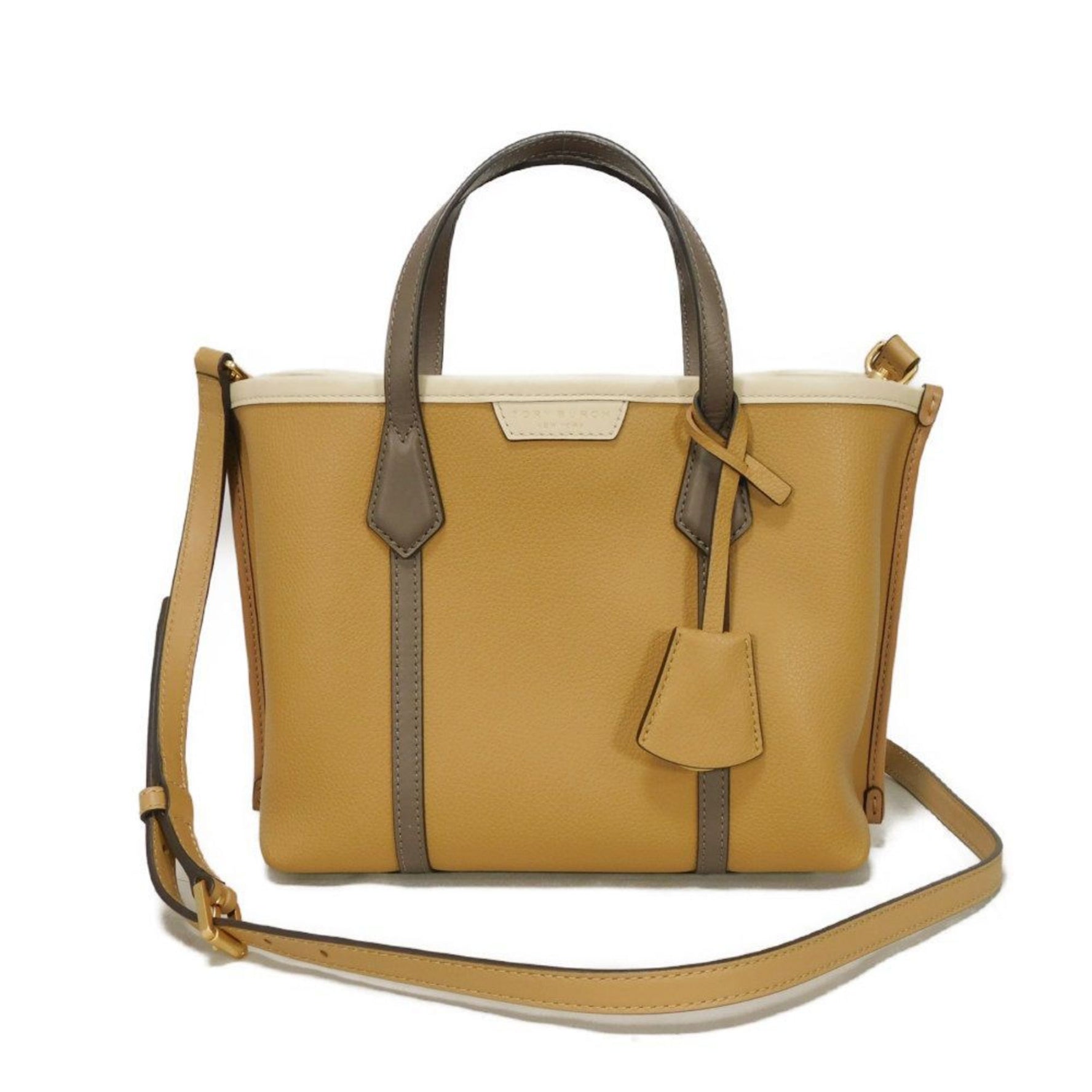 Tory Burch Perry Small Tote Bag, Camel, Ginger Shortbread Multi