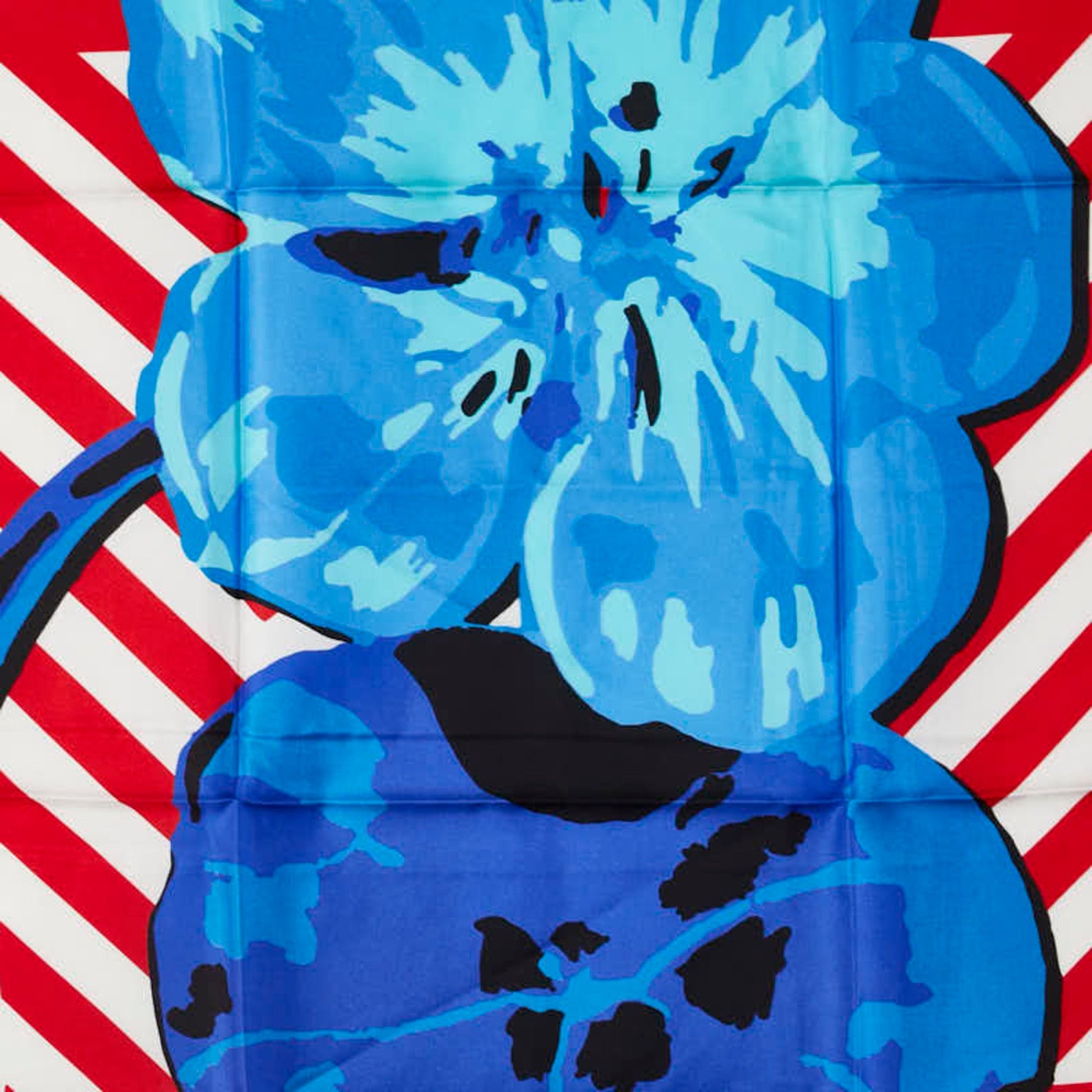Christian Dior Dior floral motif scarf, silk, red, blue, and multicolor