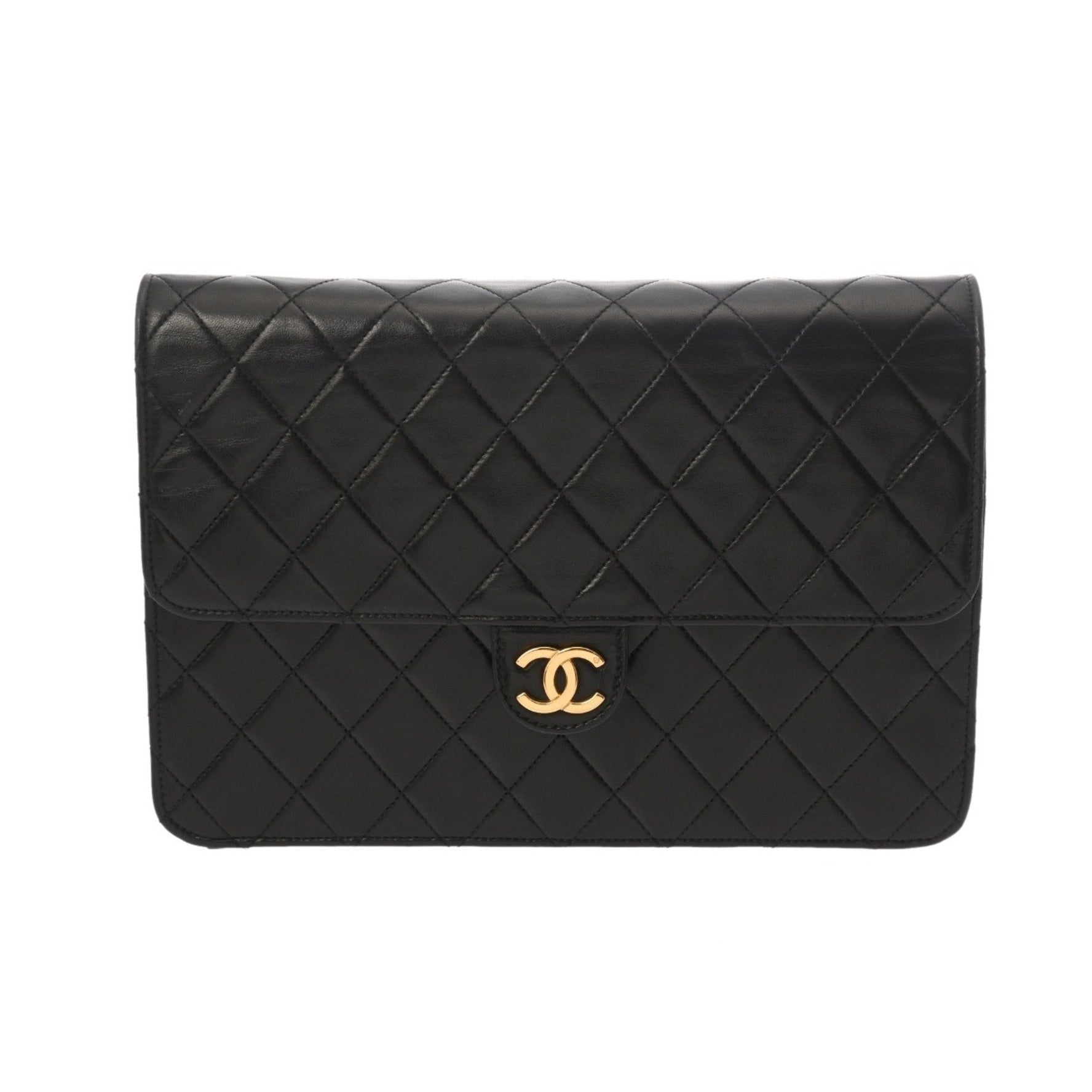CHANEL Matelasse Push Lock Chain Shoulder Bag, Lambskin