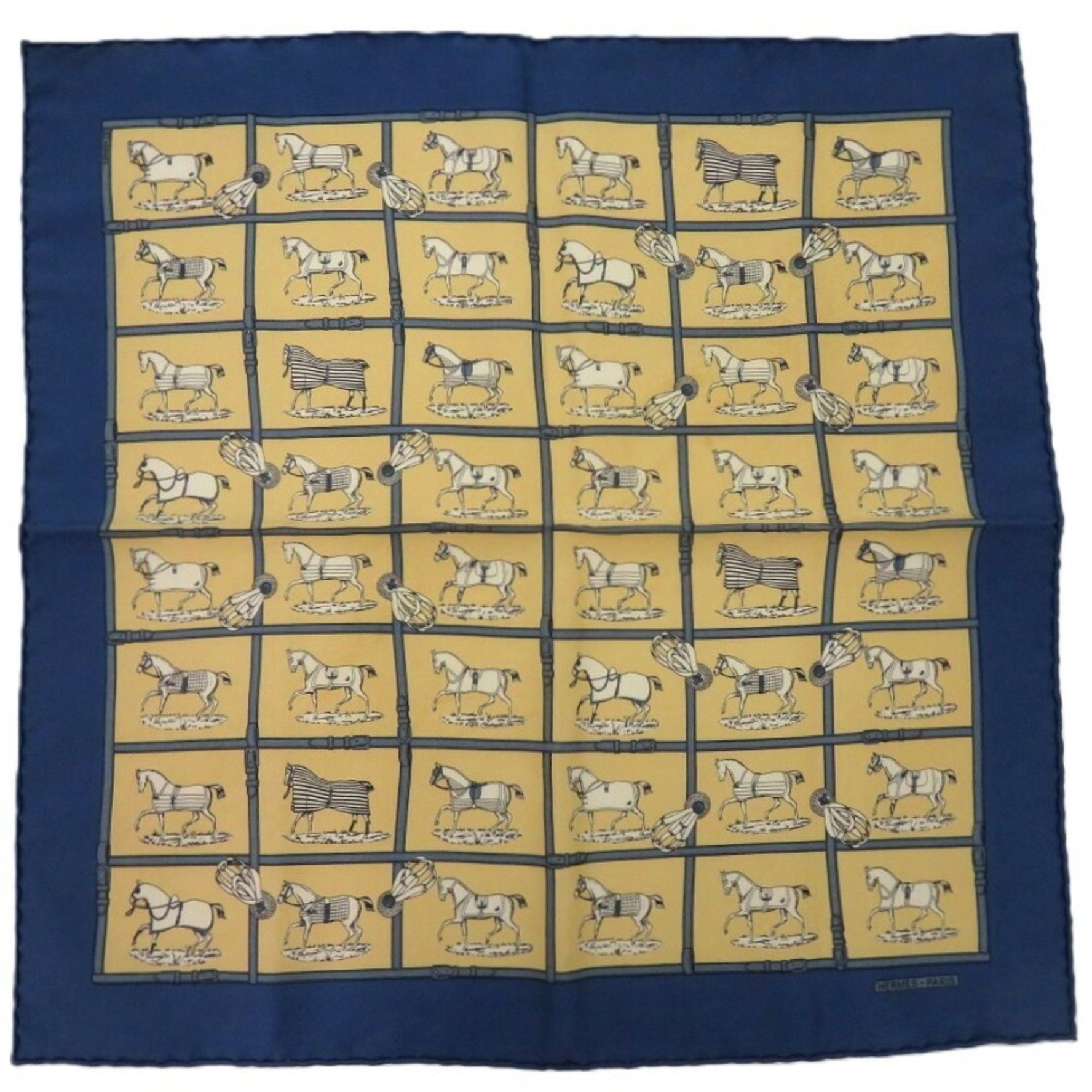 Hermes Petit Carré Horse Print Silk Scarf 0184