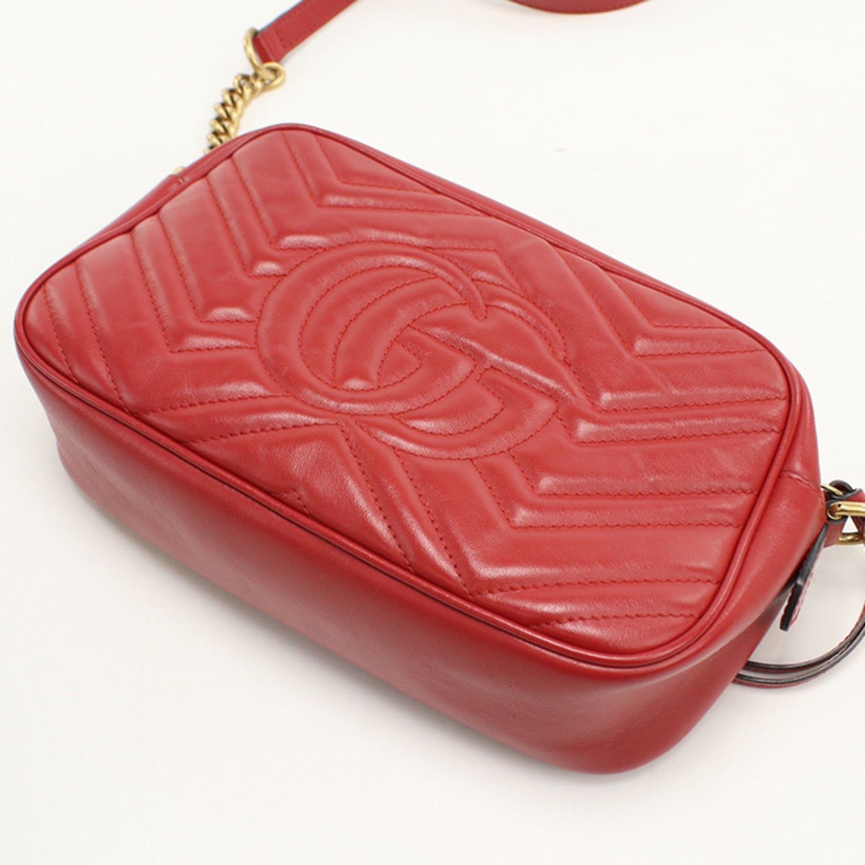 GUCCI GG Marmont Small Camera Bag, Shoulder Bag Red
