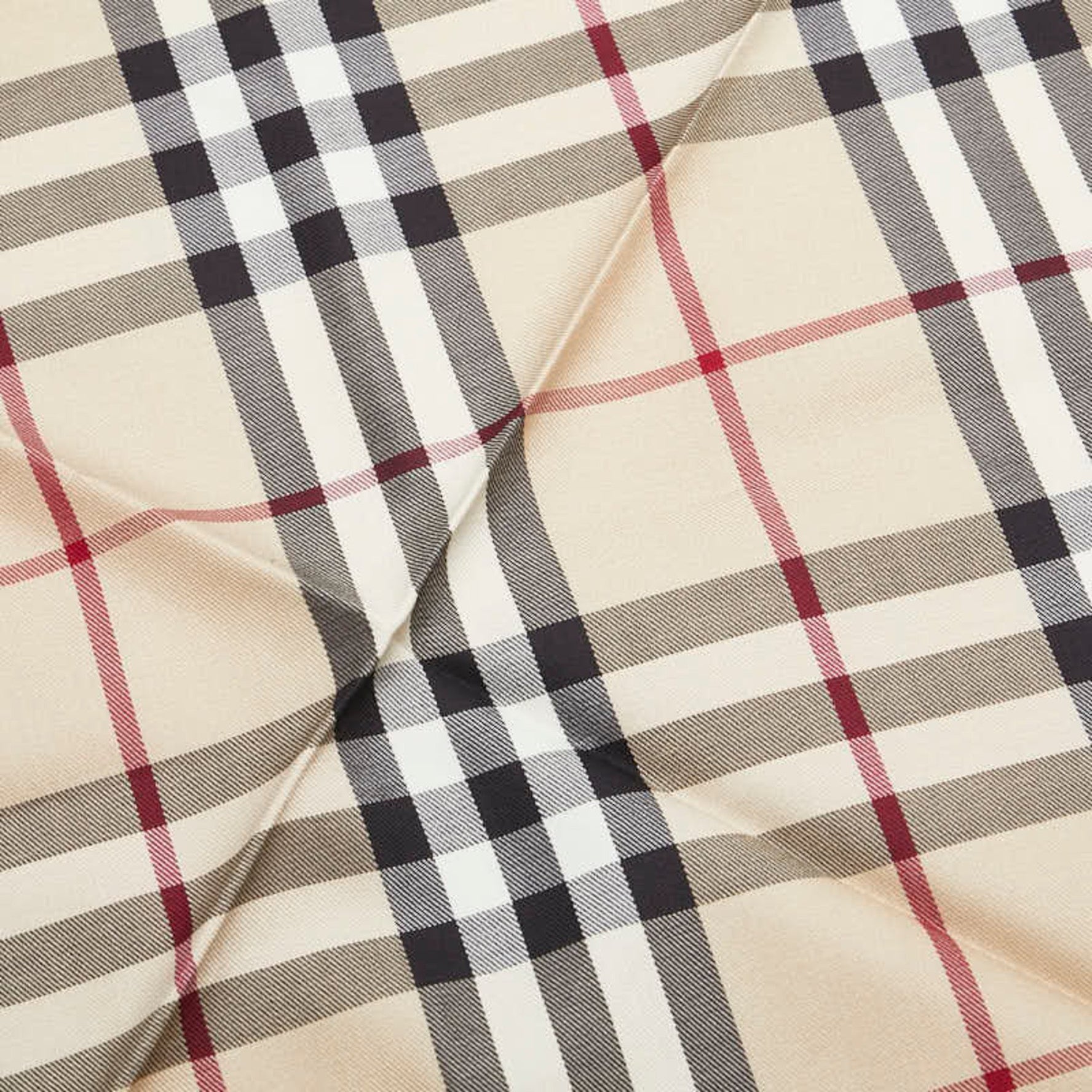 Burberry Nova Check Scarf, Triangle, Beige, Multicolor, Cotton