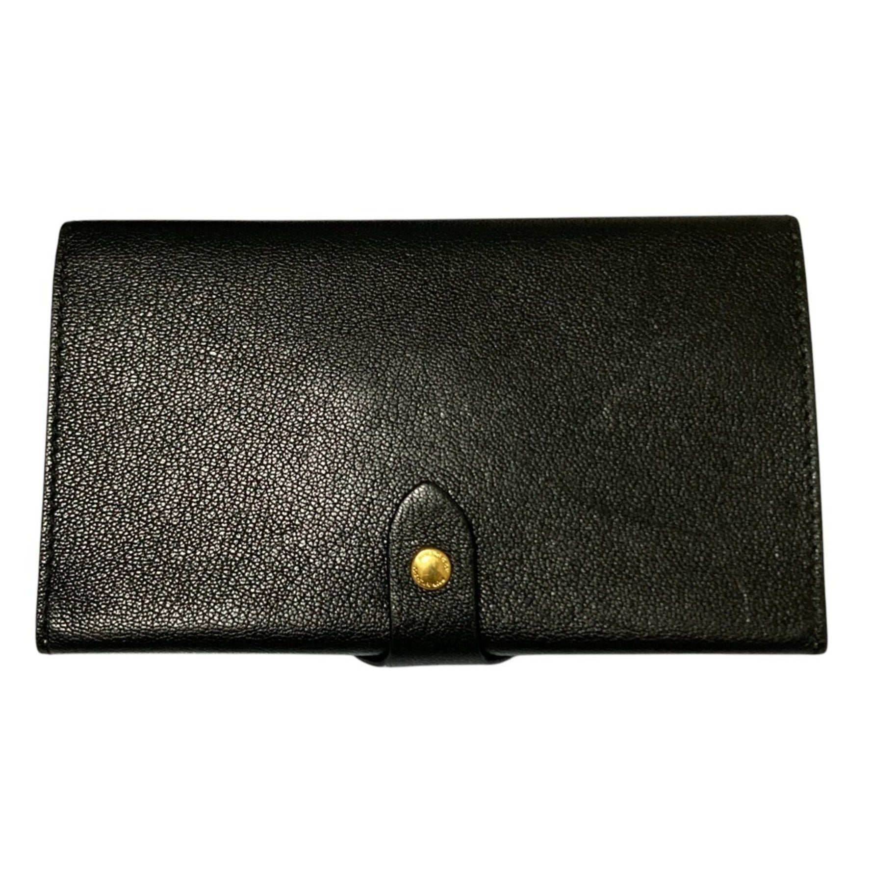 BURBERRY Leather Long Wallet, Bi-fold Black x Yellow, Bicolor, Men's, Women's
