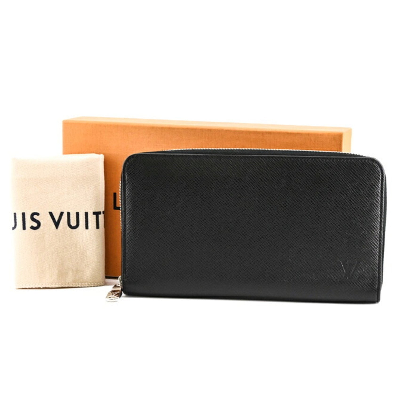LOUIS VUITTON Zippy Organizer NM M30056 Round Long Wallet, Black