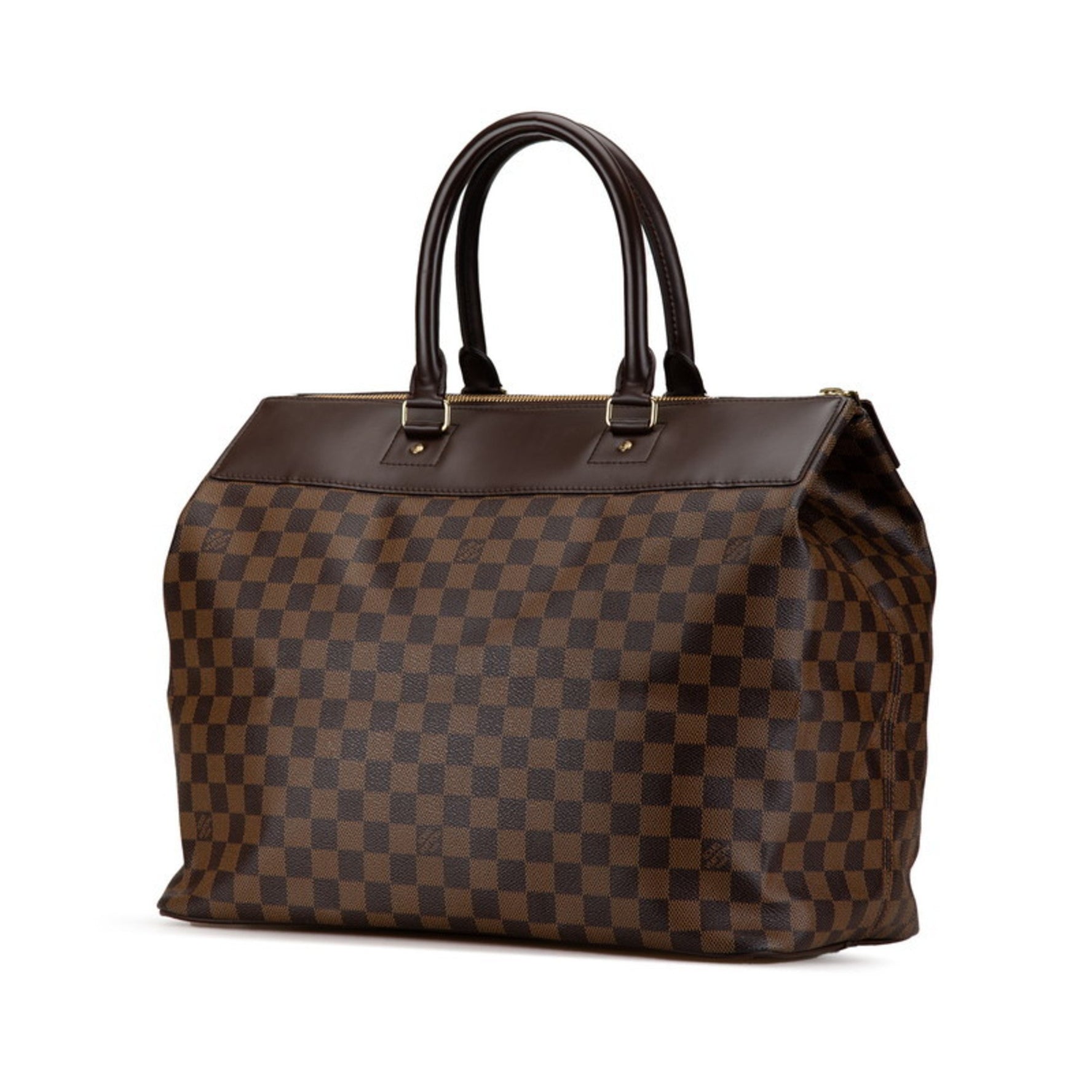 Louis Vuitton Damier Greenwich PM Boston Bag N41165 Brown PVC Leather Women's LOUIS VUITTON