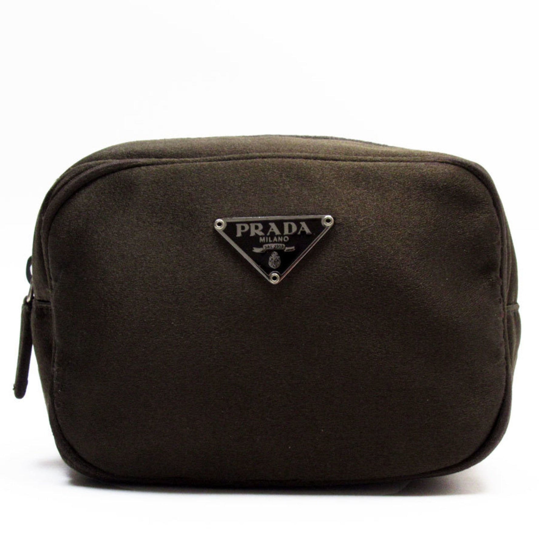 PRADA Pouch Satin Brown Women's T19534G