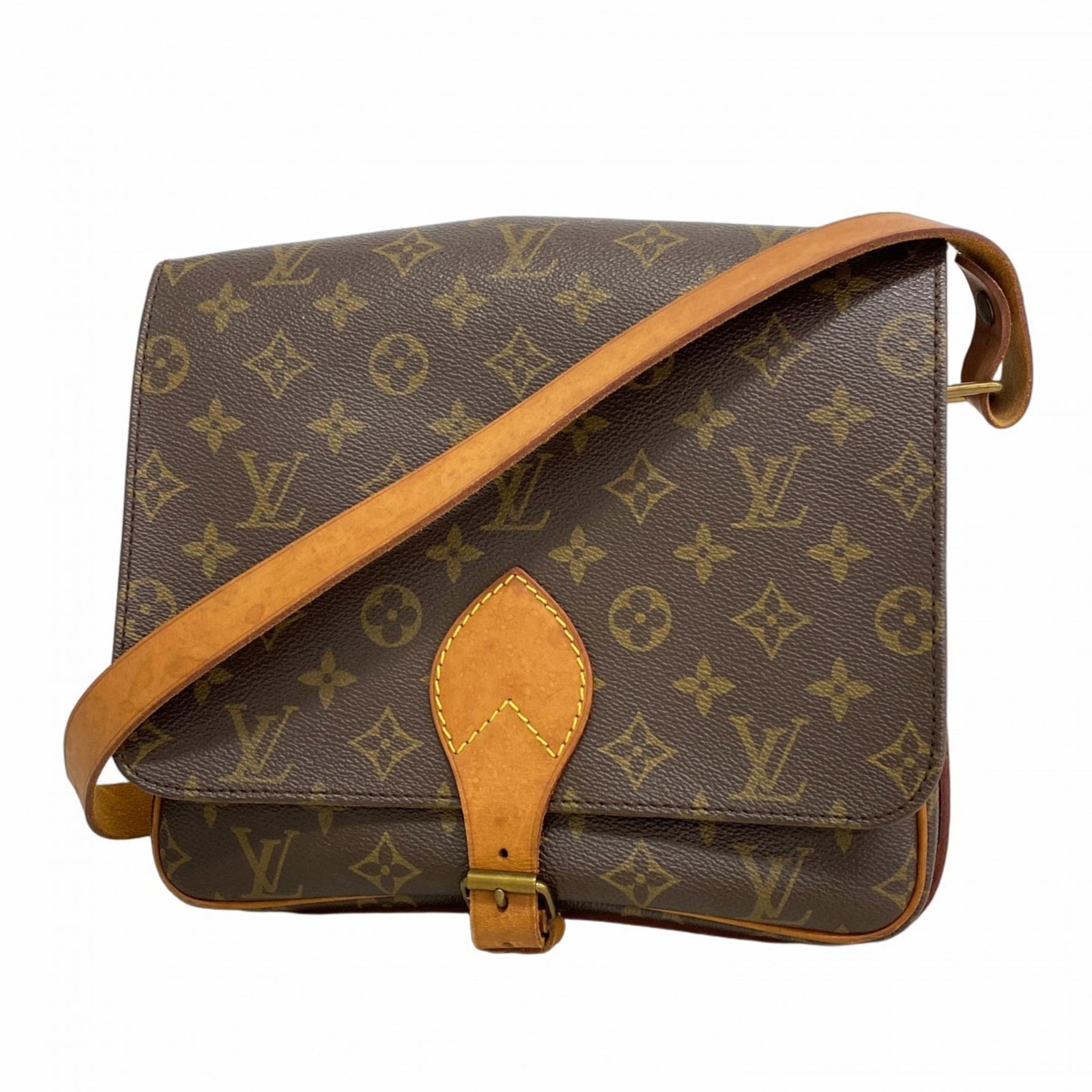 Louis Vuitton Monogram Cartouchiere GM Shoulder Bag M51252 Brown Women's