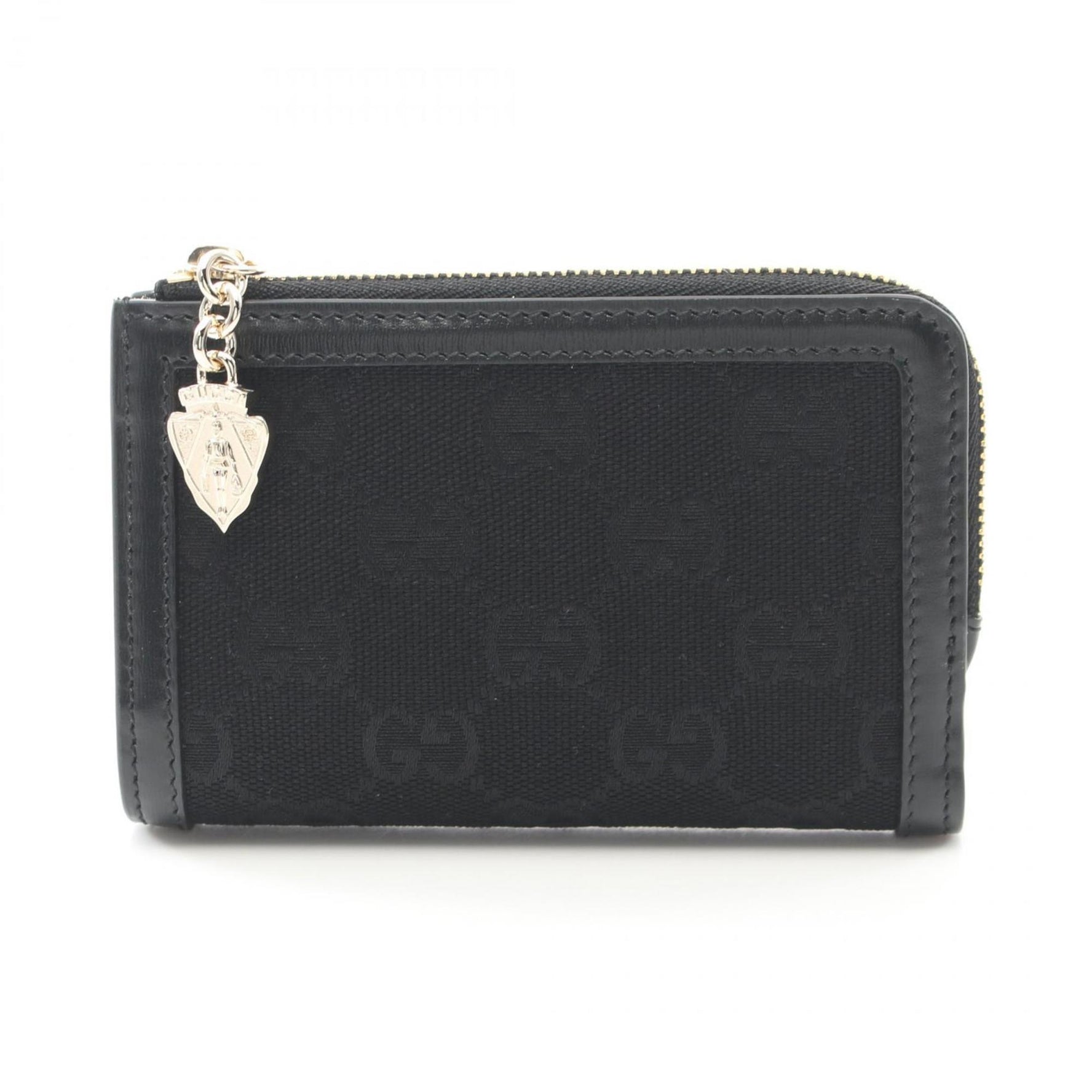 Gucci GG Canvas Bi-fold Wallet Leather Women's Black 790036FADHY1000