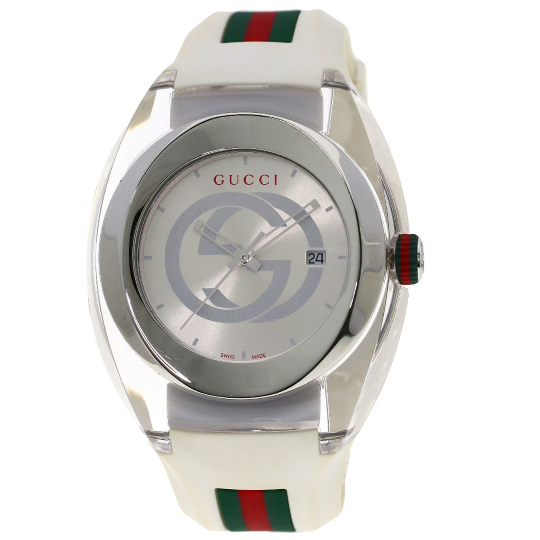 Gucci 137.1 SYNC Watch in Stainless Steel and Rubber