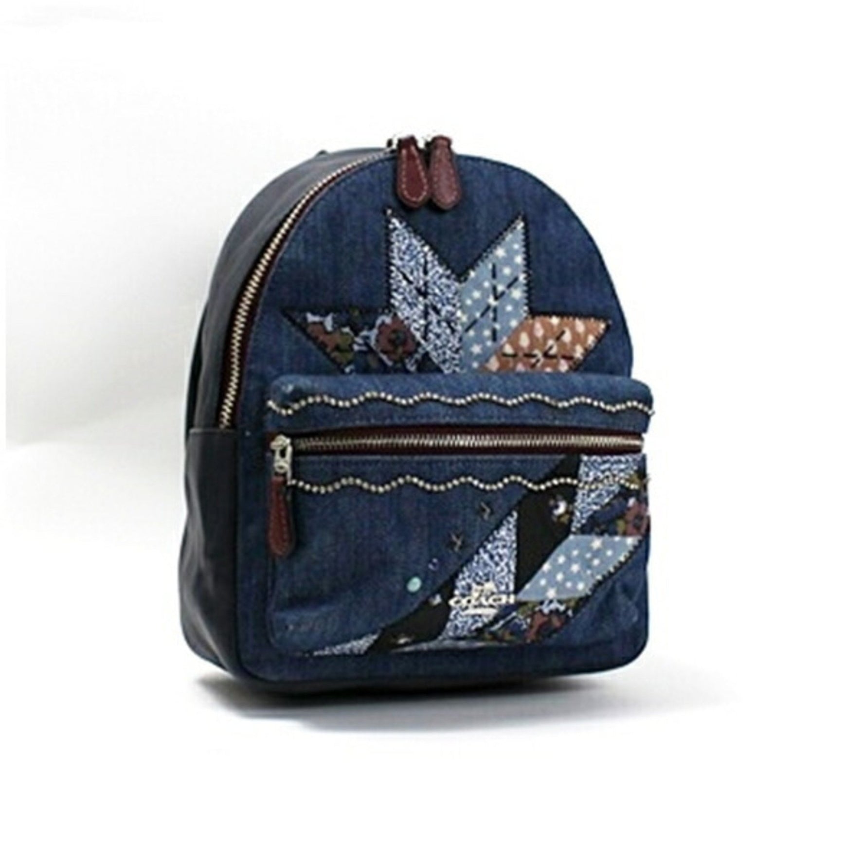 Coach Mini Backpack Denim Star Patchwork x Leather Navy F39917 COACH Women's