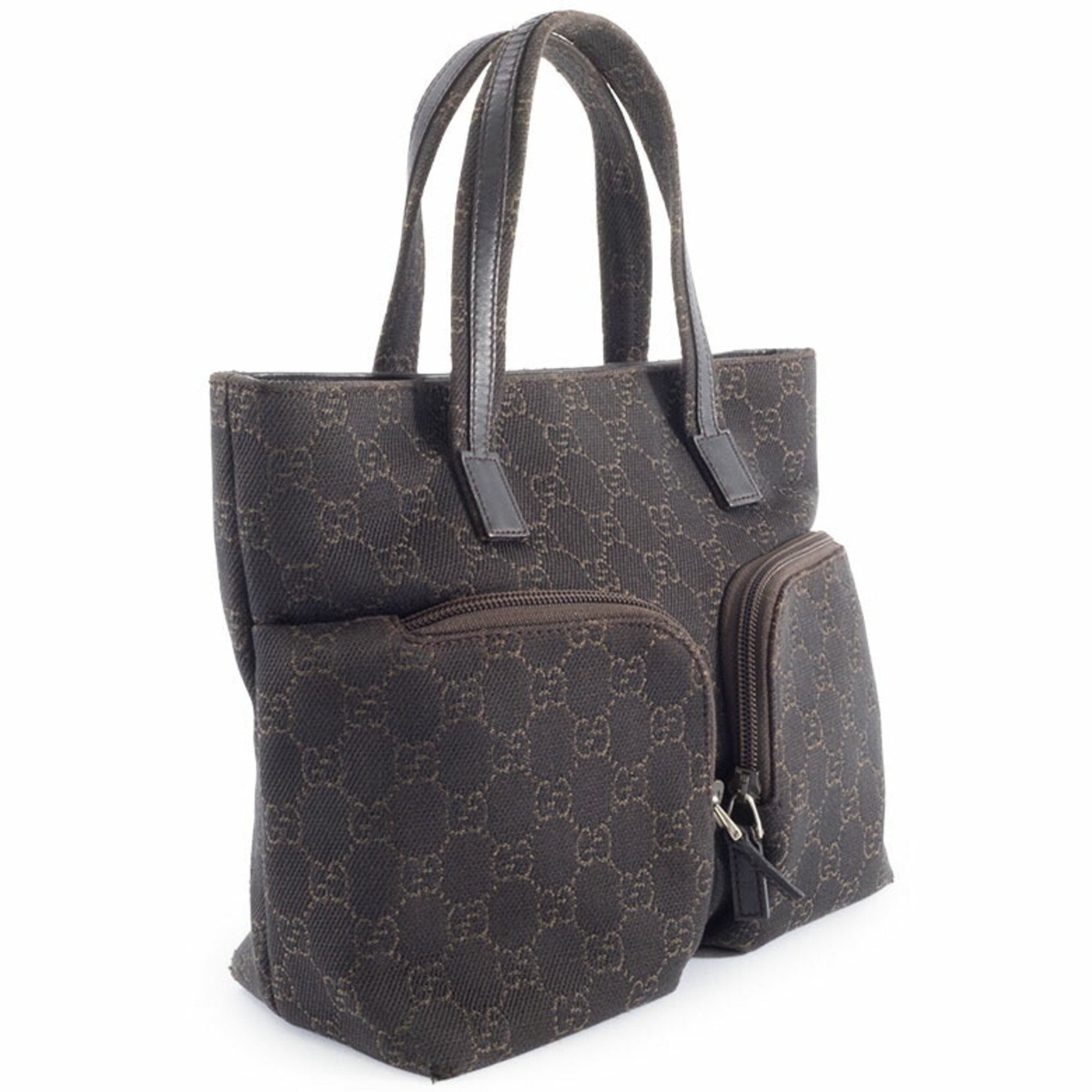 Gucci GG Canvas Handbag Leather Tote