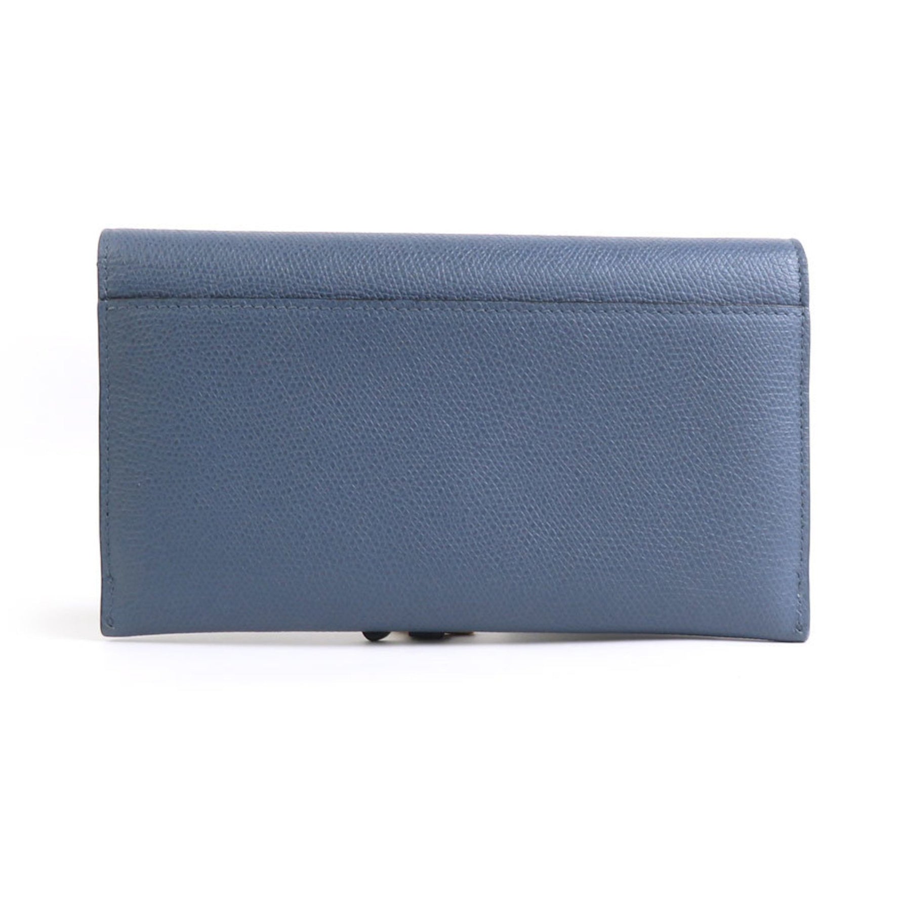 Christian Dior Wallet Chain Long Saddle Leather Dark Blue Gold
