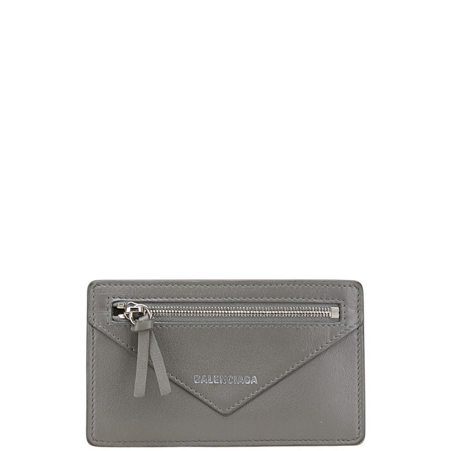 Balenciaga Card Case, Coin Fragment Case Gray Leather Men's BALENCIAGA