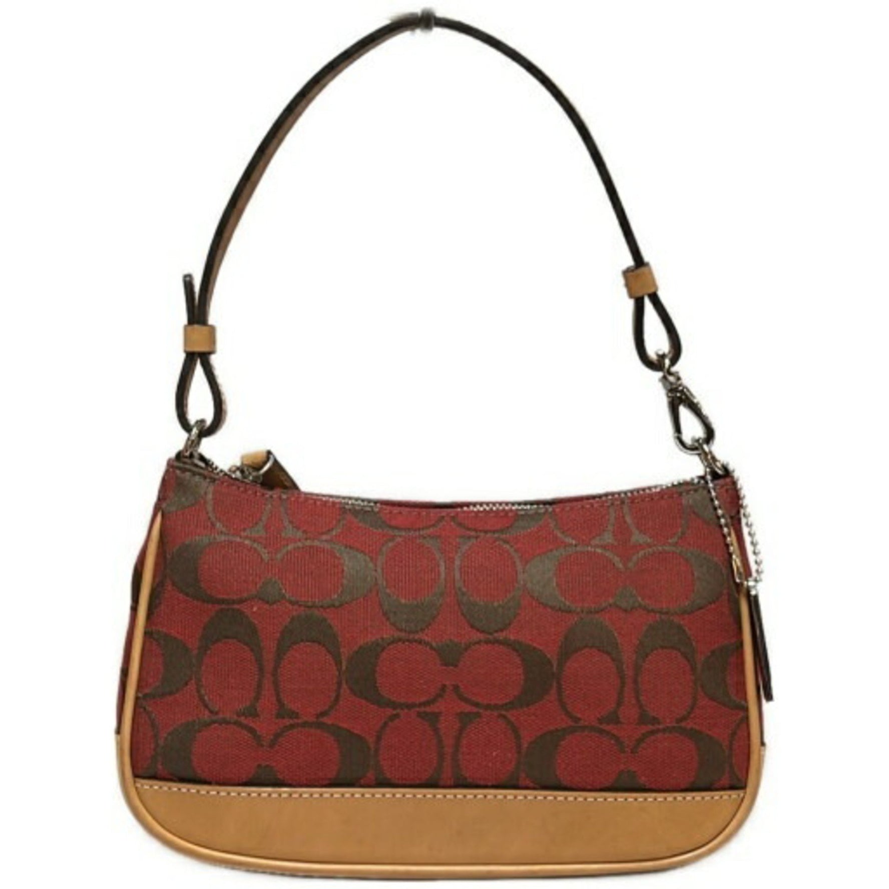 COACH Signature Mini Pouch Shoulder Bag 6094 in Red Leather and Canvas (Item Number: - Available at the Mikunigaoka Store