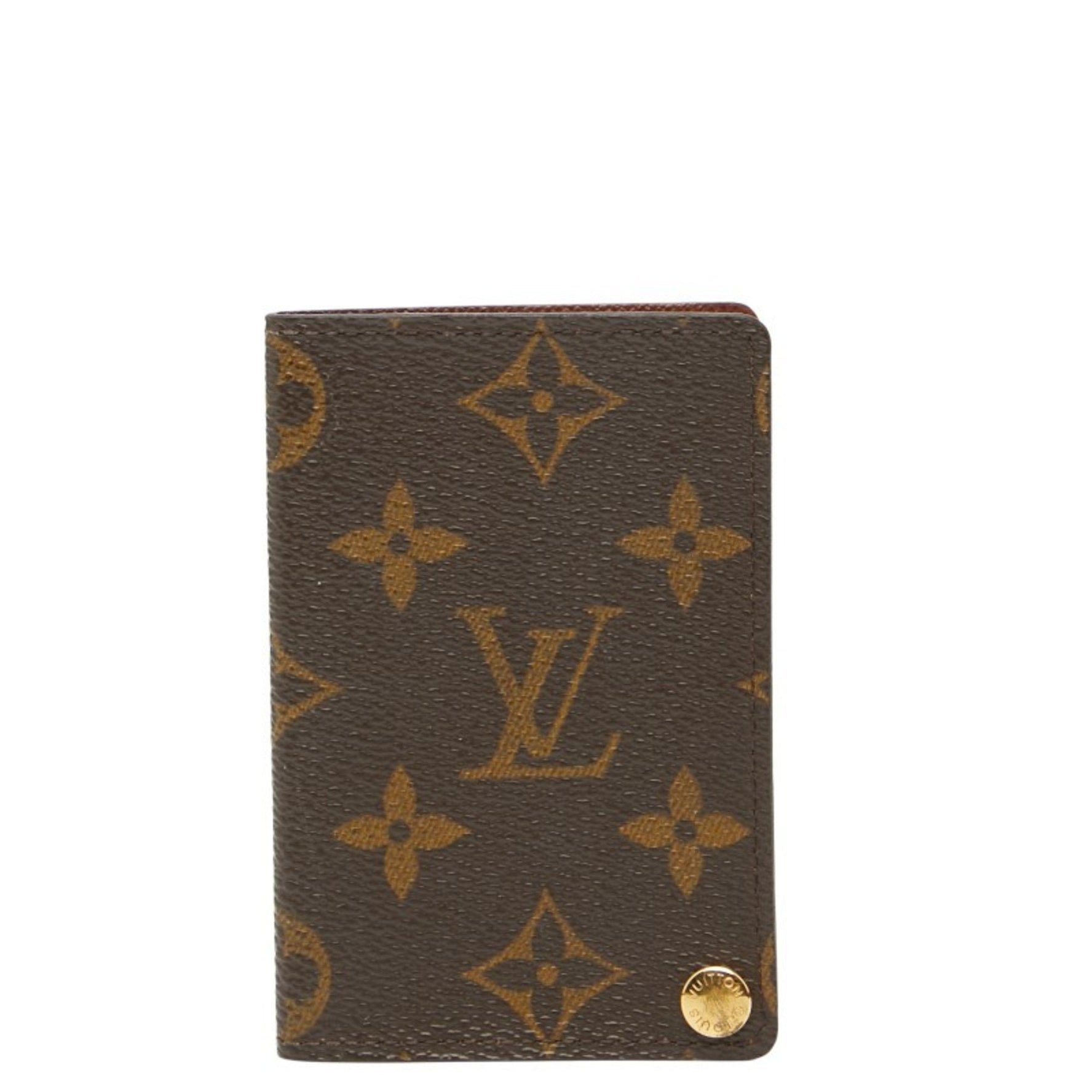 Louis Vuitton Monogram Porte Carte Credit Pression Business Card Case Leather LOUIS VUITTON
