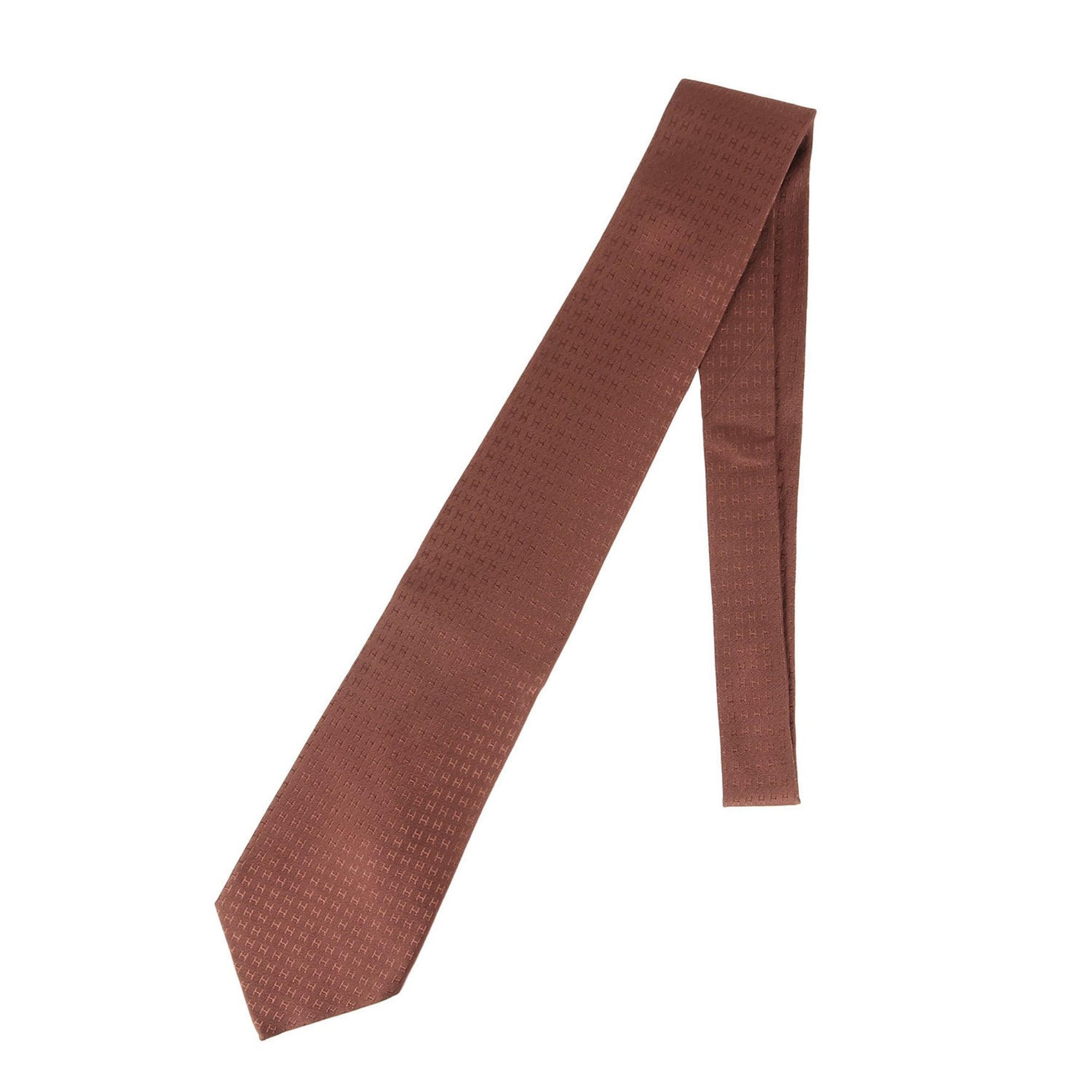 HERMES Faconnee H Jacquard Silk Tie