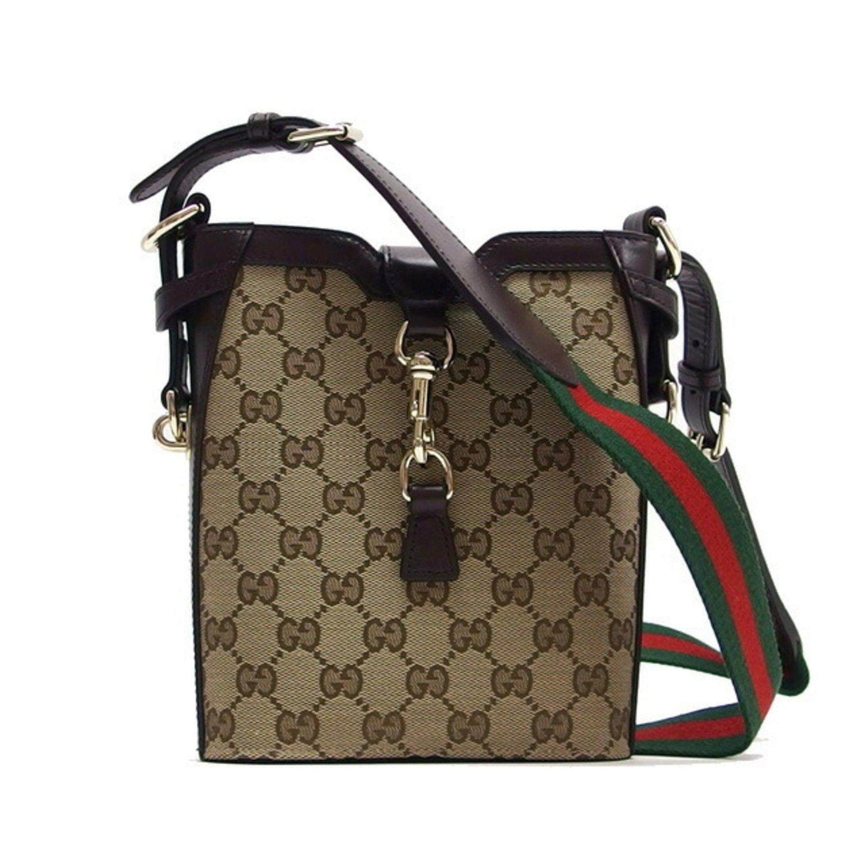 Gucci GG Shadow Sherry Line Mini Bucket Bag Shoulder Unused