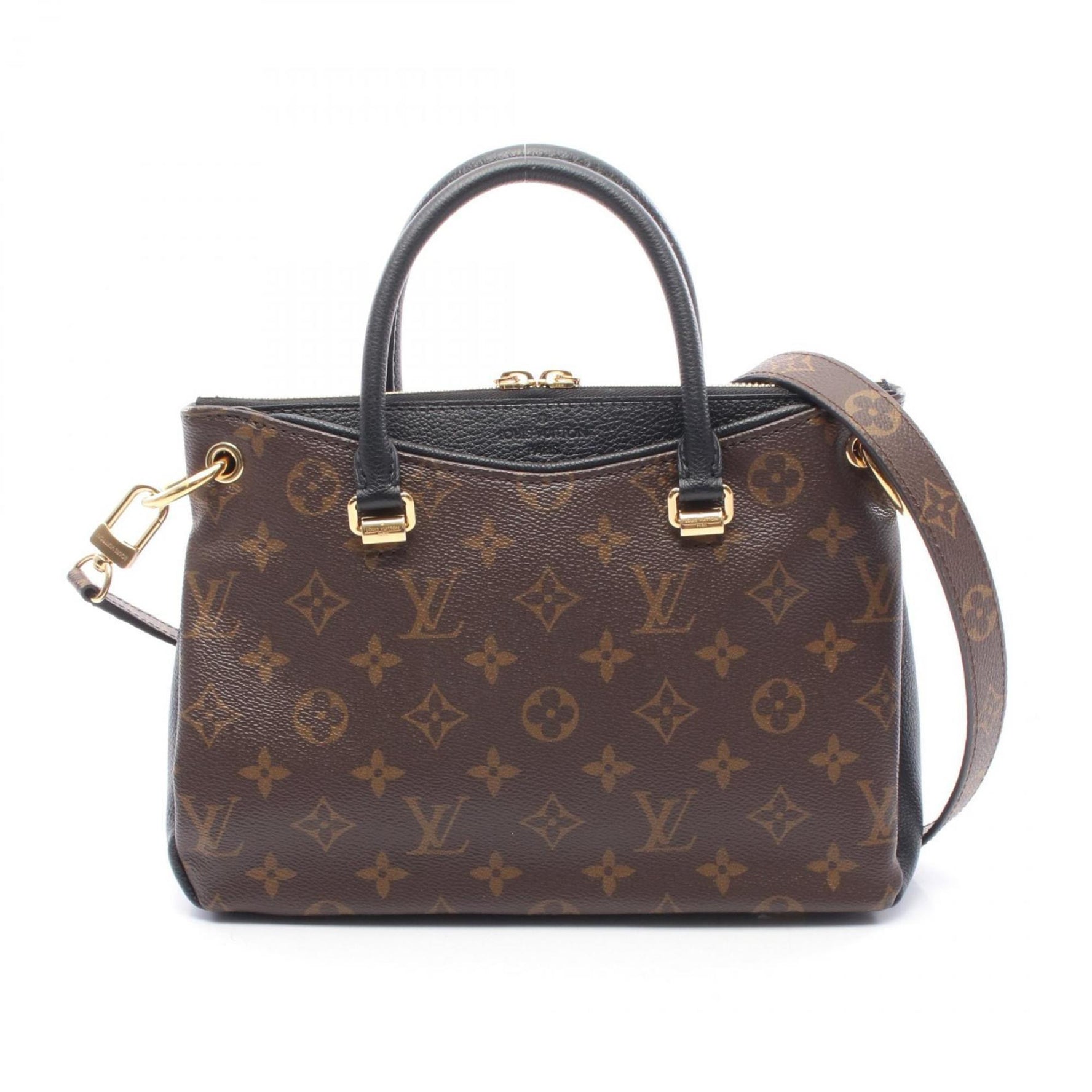 Louis Vuitton Pallas BB Handbag, Coated Canvas and Leather, Monogram, Brown Black