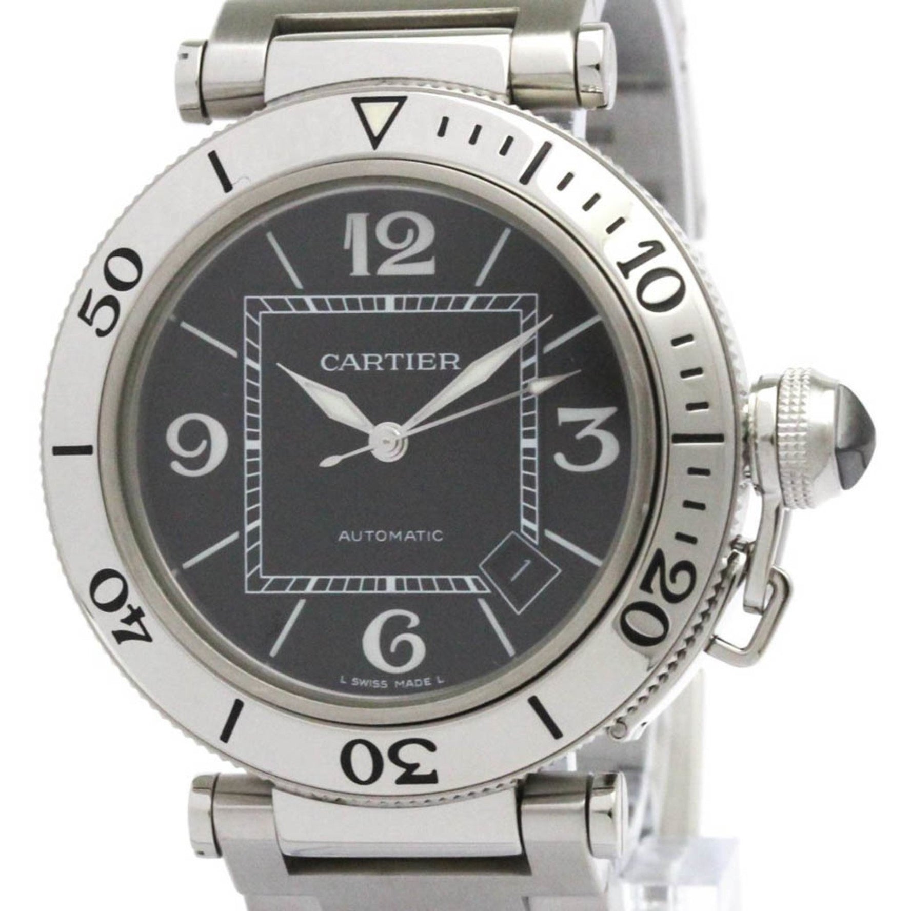 CARTIER Pasha Seatimer Steel Automatic Watch Polished