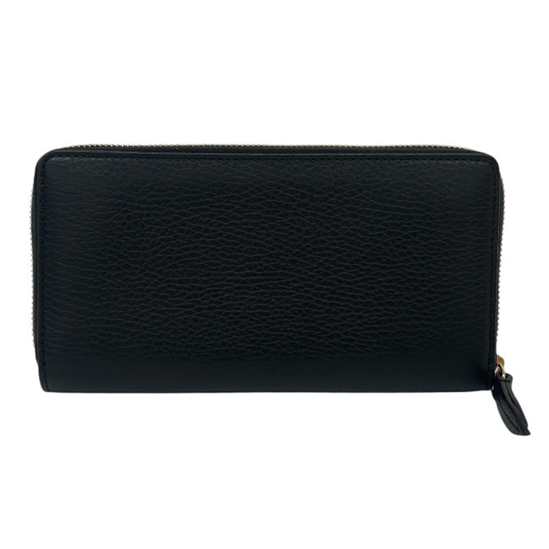 GUCCI GG Marmont Leather Long Wallet, Women's, Black, Zip-Around, Men's