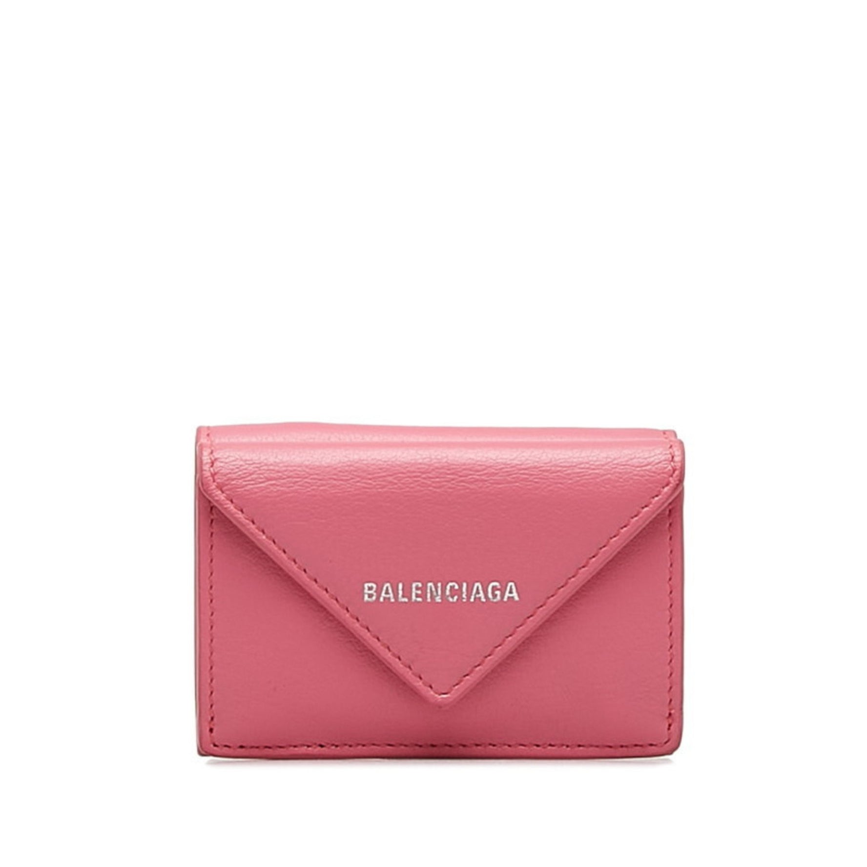 Balenciaga Mini Paper Wallet Bi-fold Pink Leather Women's BALENCIAGA