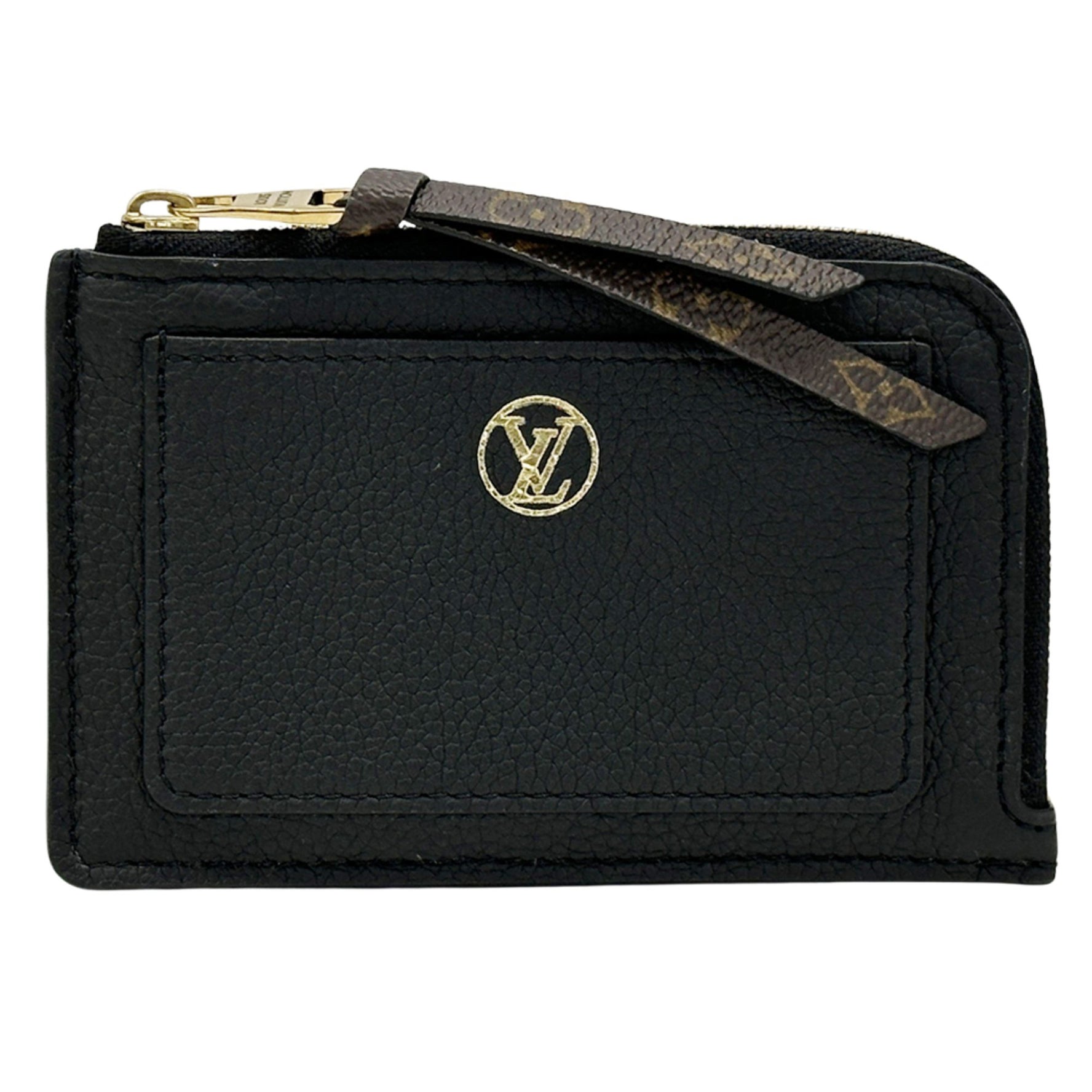 Louis Vuitton Monogram Leather Card Case, Porte Carte Lowkey Noir, Black, Coin Pass Pouch, LV Logo