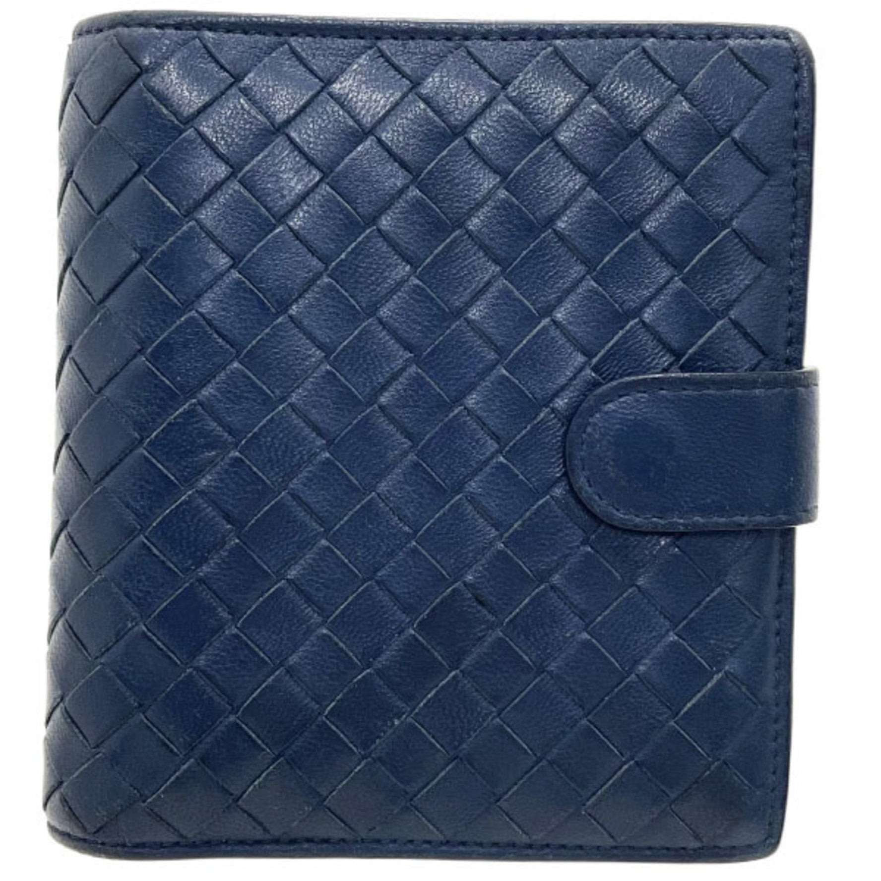 Bottega Veneta Intrecciato Leather Bi-fold Wallet in Blue and BOTTEGA VENETA Mesh Compact