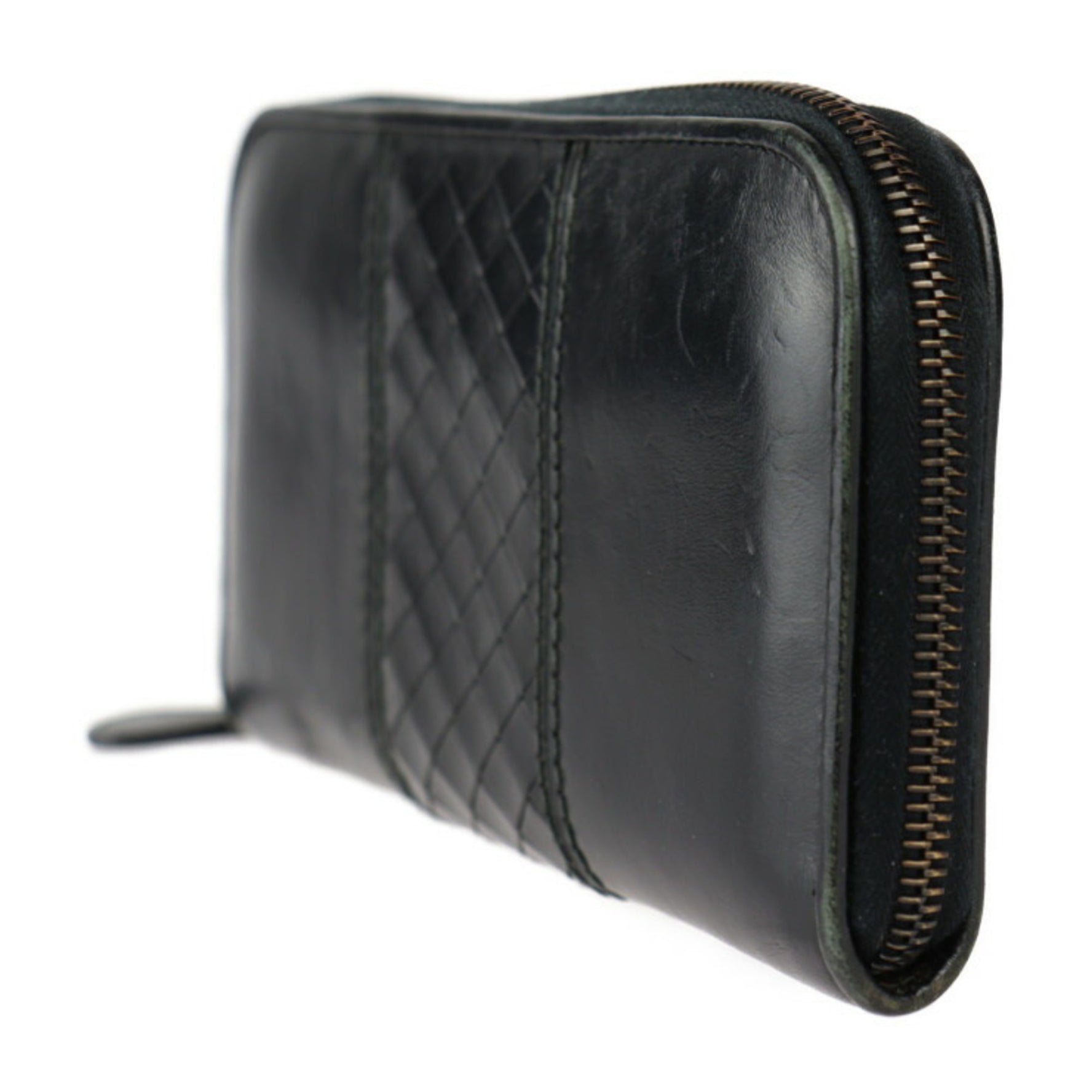 BOTTEGAVENETA Bottega Veneta Intrecciato Scorpito Long Wallet 1000 Leather Round