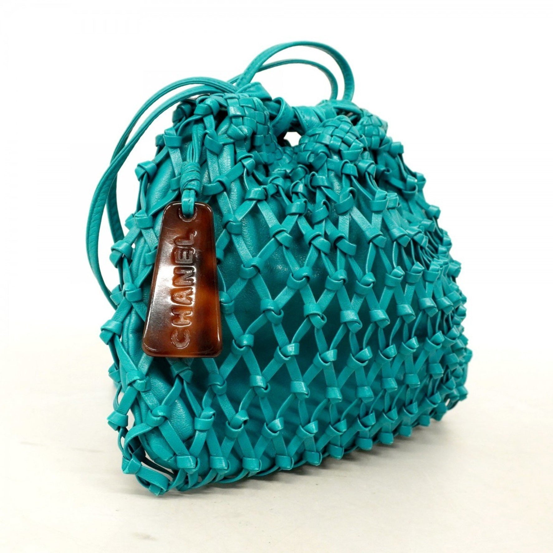 Chanel Shoulder Bag Leather Blue