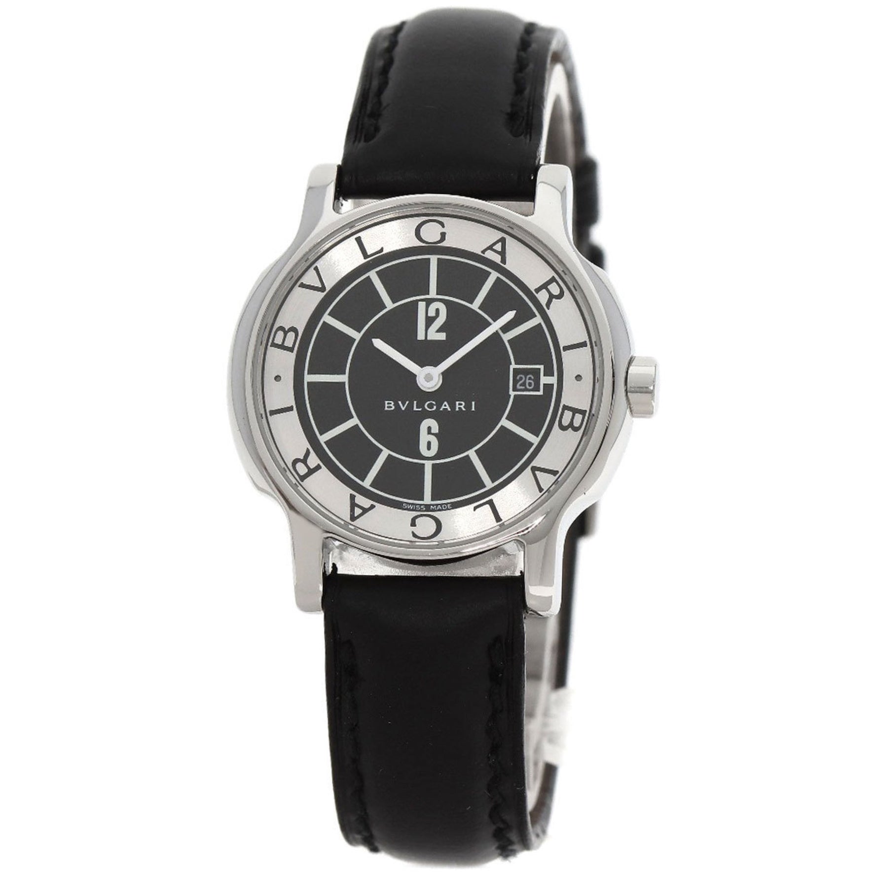 BVLGARI Solotempo Watch Stainless Steel Leather