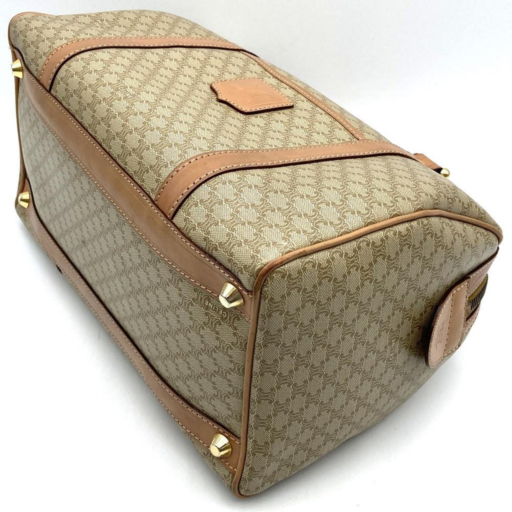 CELINE Mini Boston Bag in Macadam Leather