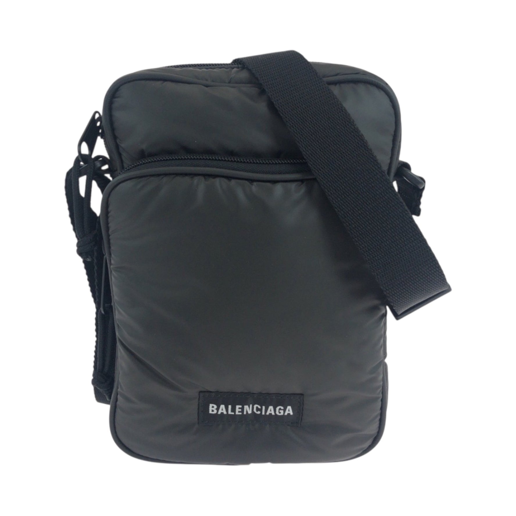 BALENCIAGA Logo Black Hardware Nylon 1000 Shoulder Bag Pochette Men's