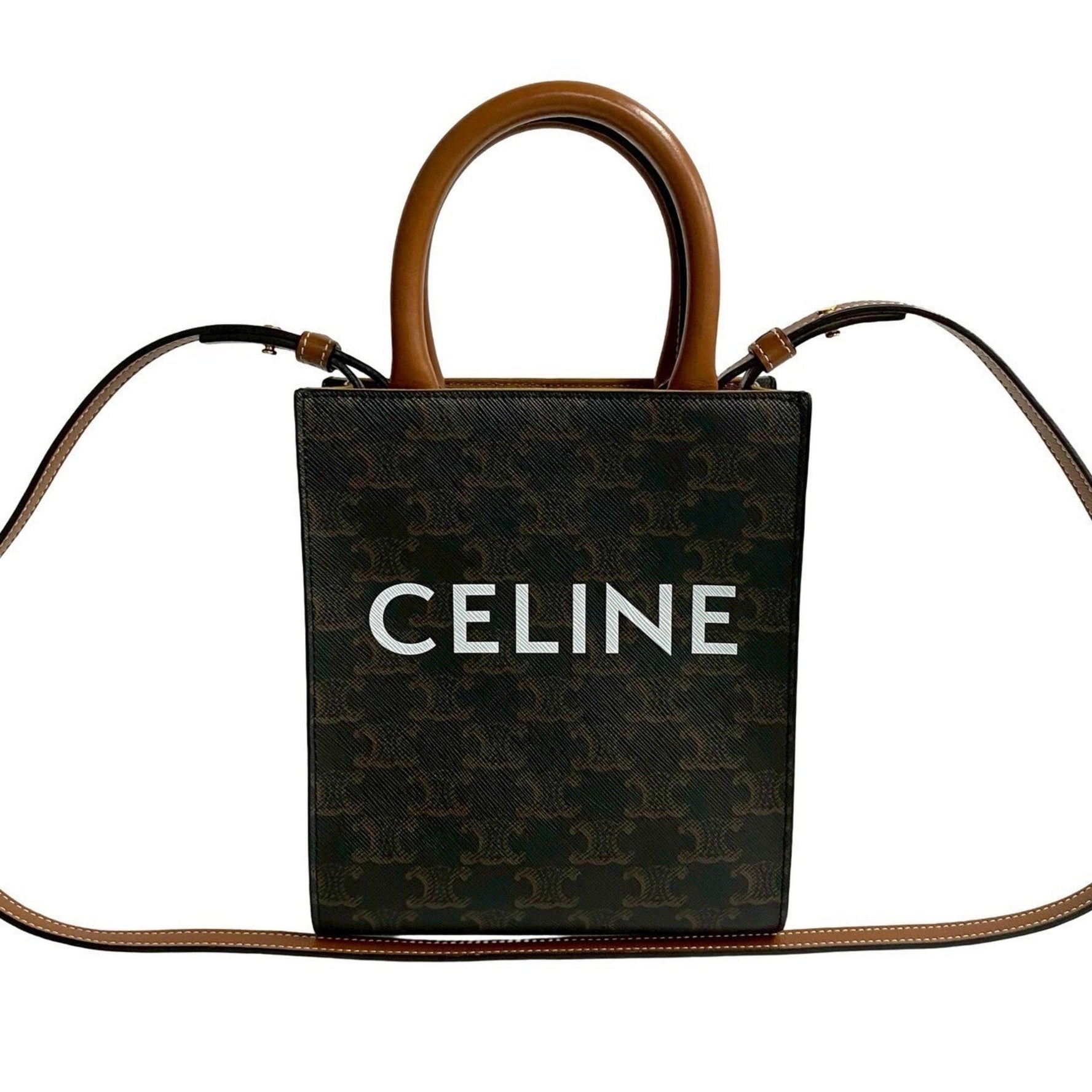 CELINE Vertical Cabas Mini Leather Handbag, Tote Bag, Shoulder