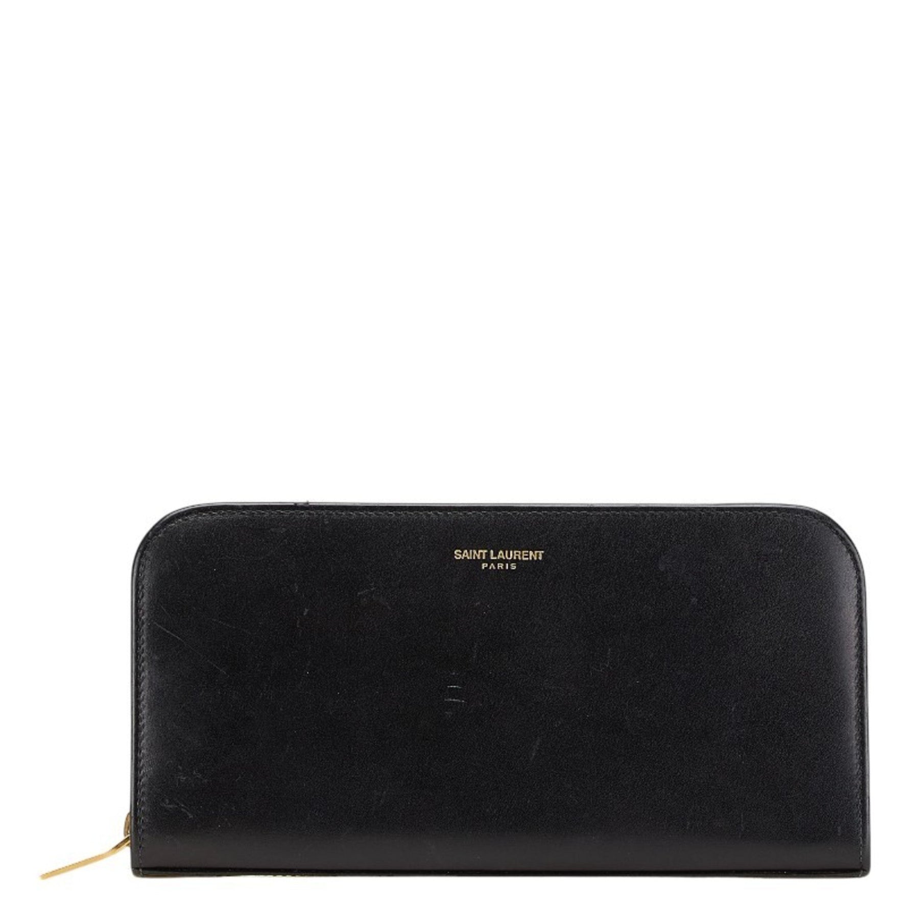 Saint Laurent Round Zip Long Wallet Leather